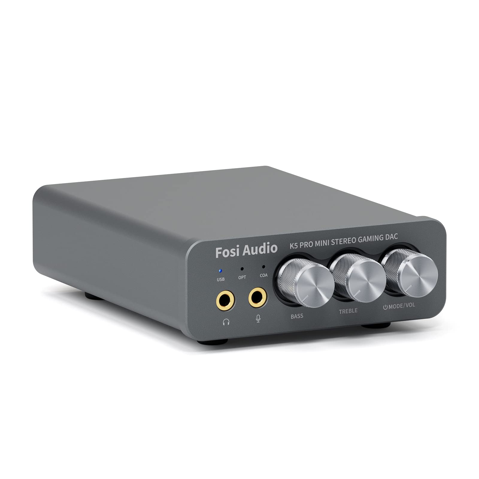 Fosi Audio K5 Pro Gaming DAC & Headphone Amplifier - Mini Hi-Fi Stereo DAC with USB-C/Optical/Coaxial to RCA/3.5mm AUX - for PS5, PC, Mac, Computer - Perfect for Gaming, Music Production & Home Audio Systems