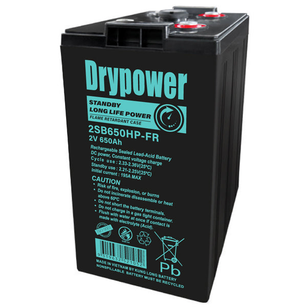 2V 650Ah AGM Deep Cycle Battery - Long Life 12-15 Year Design - Ideal for Solar Power, UPS Backup, and Off-Grid Energy Storage