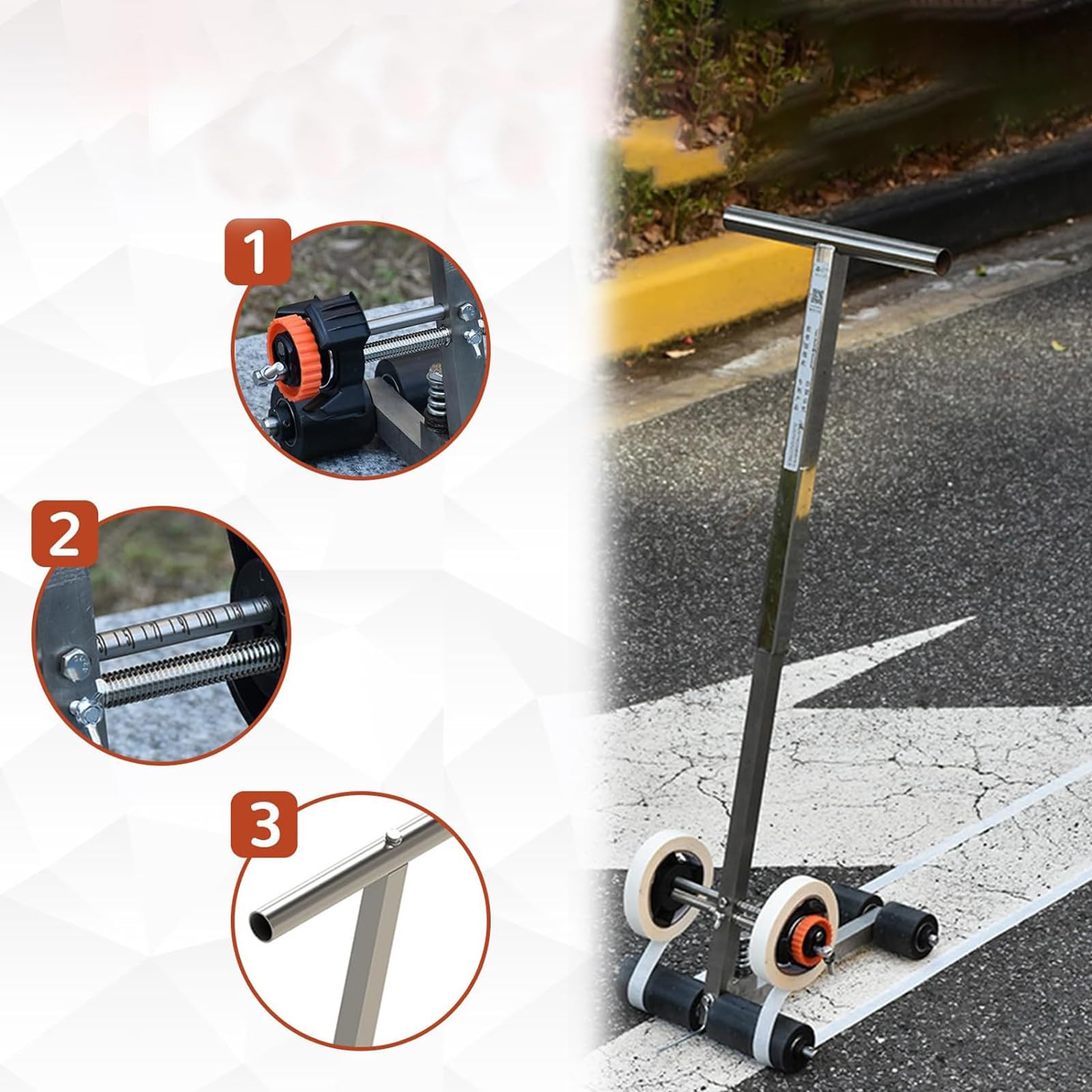 Professional Basketball Court Marking Kit - Line Tape Machine & Paint Applicator for Tiles, Concrete, Asphalt Floors | DIY Court Lines & Circles | Perfect for Gymnasiums, Driveways & Sports Facilities