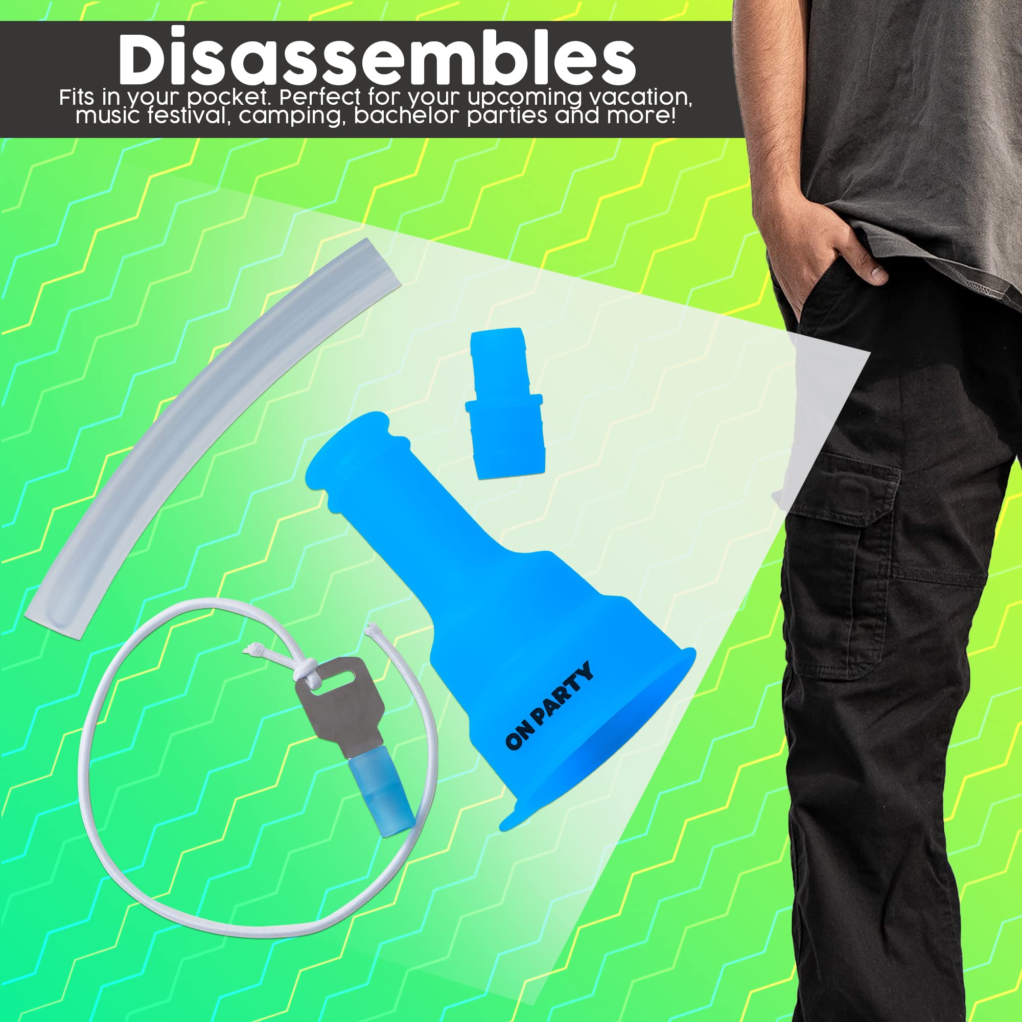 Portable Beer Bong Funnel - Ultimate Shotgunning & Chugging Tool for Parties, Tailgates & College Events - Fast & Easy Beer Drinking Accessory
