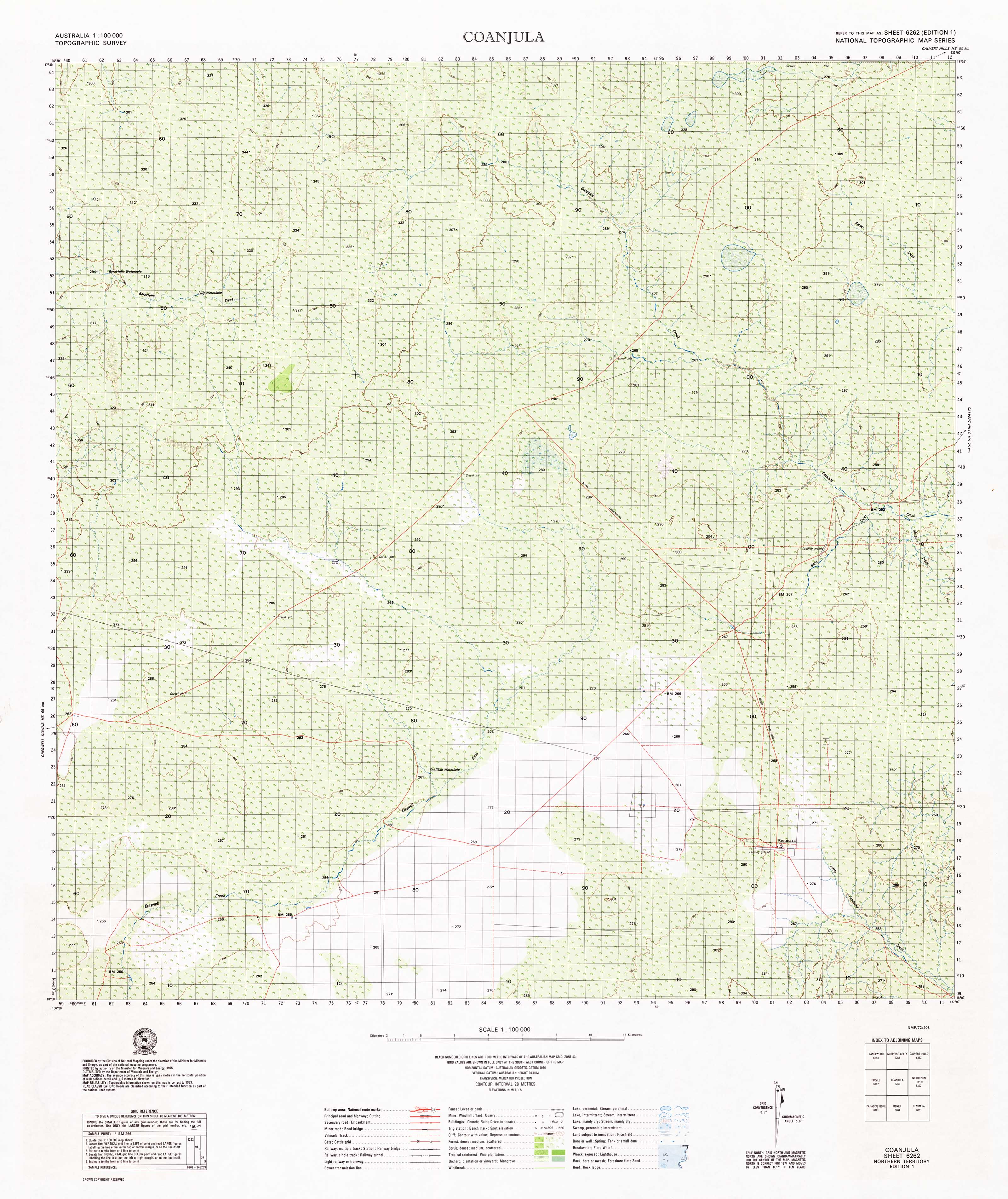 6262 Coanjula 1:100,000 Scale Topographic Map - Hiking, Camping & Outdoor Adventure Navigation