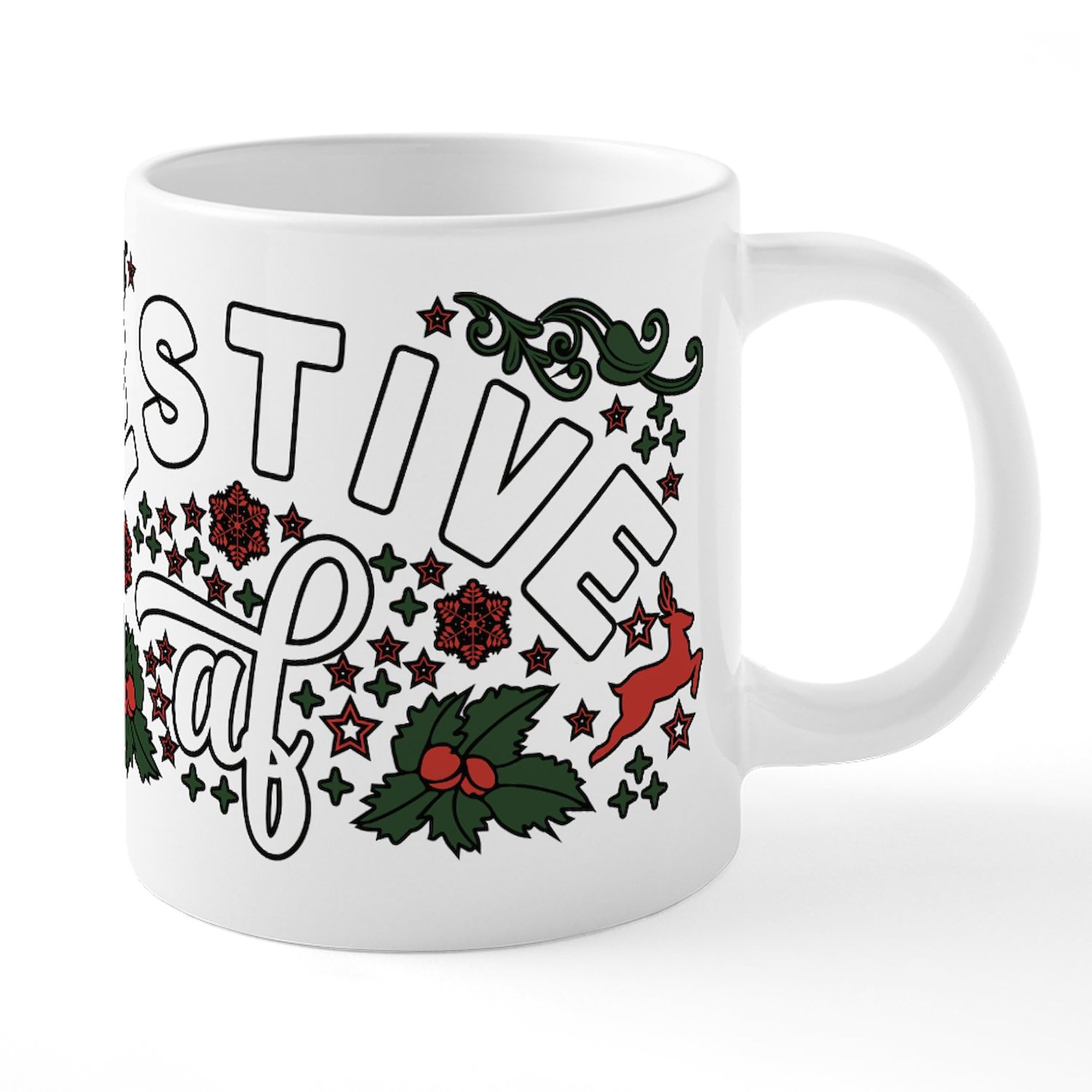 Festive AF 20 oz Ceramic Coffee Mega Mug - Large Insulated Tea & Hot Beverage Cup for Home, Office, Gifts - Funny Christmas Holiday Drinking Cup
