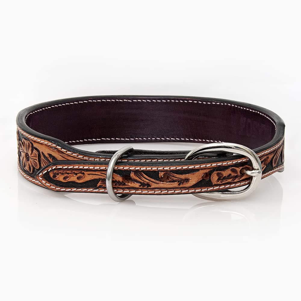 HILASON Genuine Leather Beaded Dog Collar for Small Dogs – Handmade, Soft & Durable – Perfect for Daily Walks, Training & Fashion Accessories