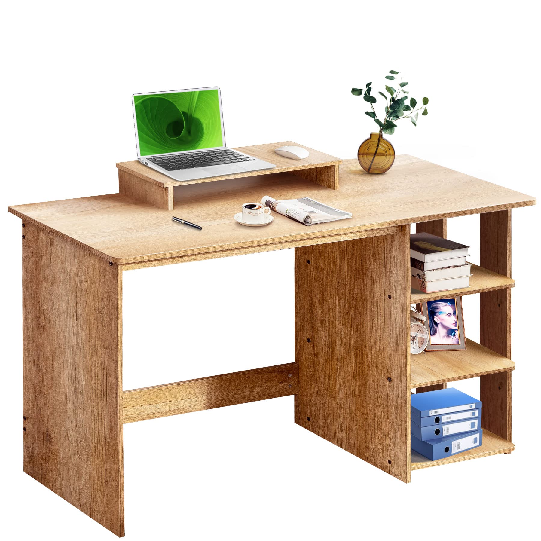 WOODYNLUX Computer Desk with Storage Shelf - Modern Office Study Writing & Gaming Desk for Small Spaces, Corner Console Table Vanity Makeup Desk for Bedroom, Living Room | Perfect for Home Office, Dorm Room & Gaming Setup