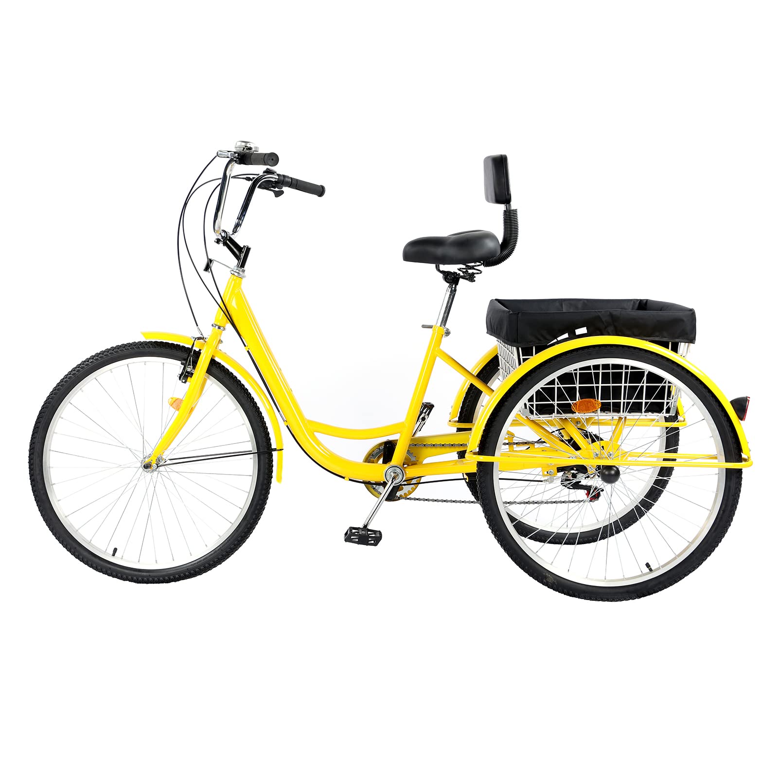 26 Inch Adult Tricycle - 7 Speed 3 Wheel Bike for Women & Men, Cruise Trike with Shopping Basket & Adjustable Seat, Multiple Colors - Perfect for Commuting, Shopping & Leisure Rides