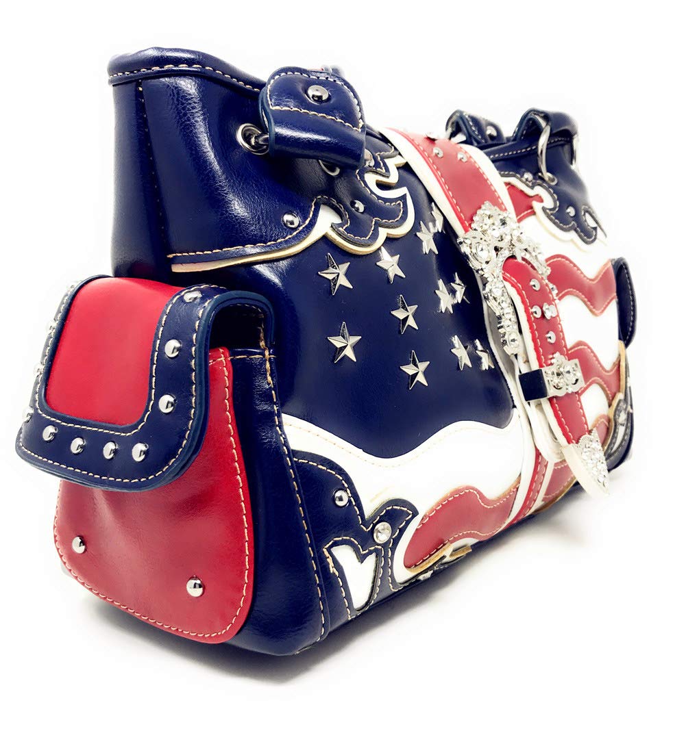 American Flag Rhinestone Handbag - Stylish Crossbody Purse Wallet for Women in Multiple Colors | Perfect for 4th of July, Patriotic Events & Everyday Use