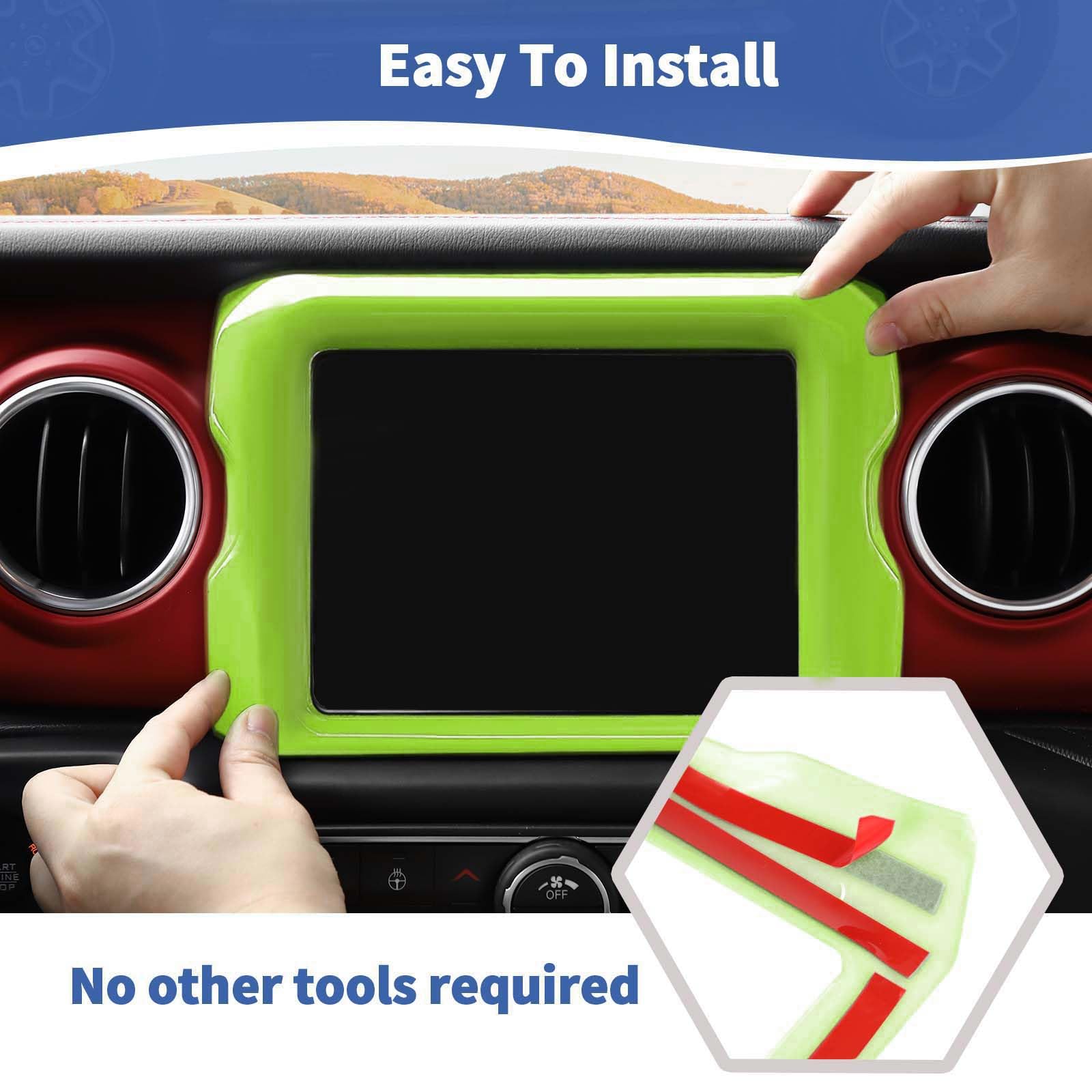 Jeep Wrangler JL JLU Gladiator JT Center Console Radio Display Panel Trim Cover (2018-2023) - 8.4