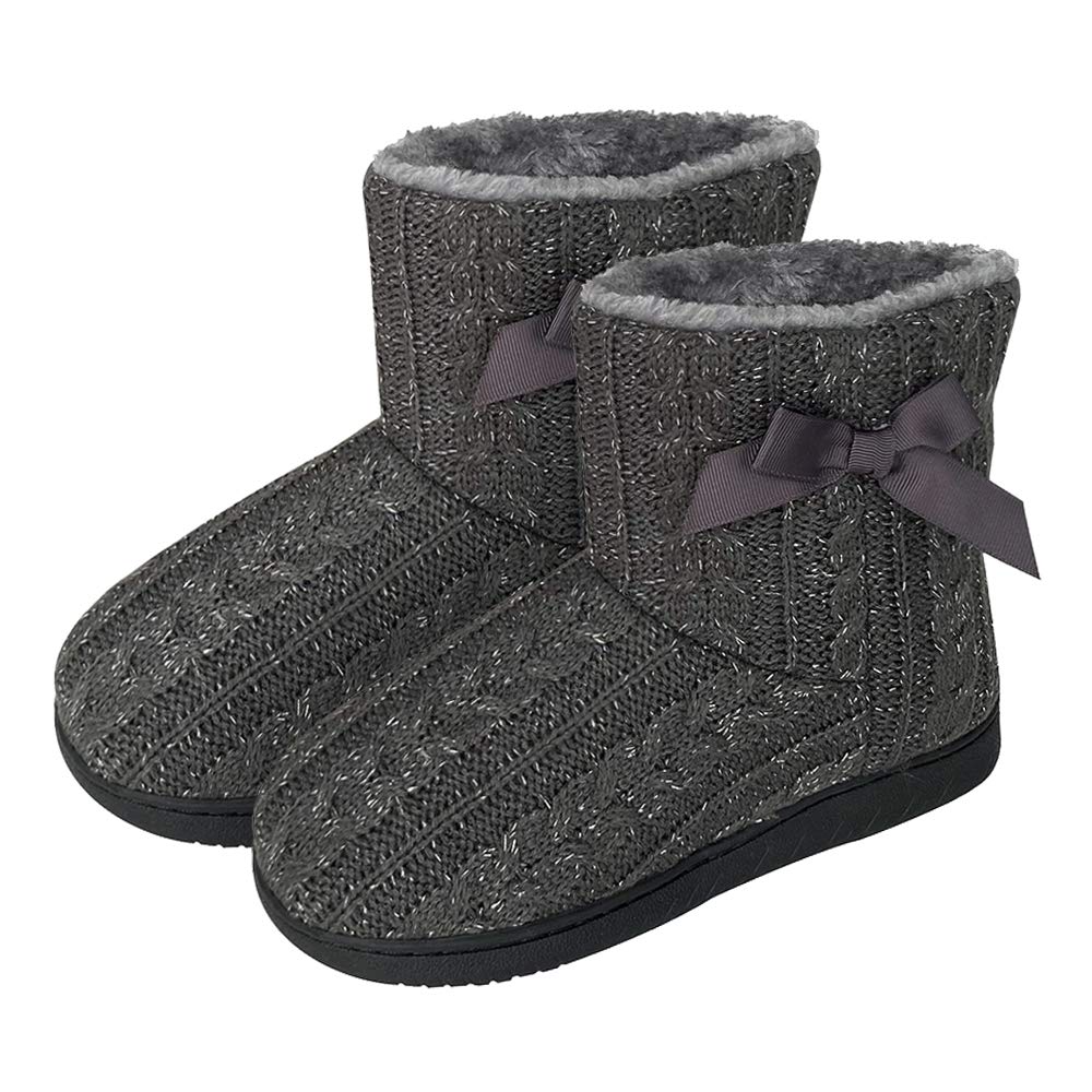Cozy Memory Foam Fleece Bootie Slippers for Women & Men - Indoor/Outdoor Warm House Shoes with Anti-Slip Sole & Pom Pom Decor (US Sizes 4-9.5) - Perfect for Winter Lounging, Home Comfort & Quick Outdoor Errands