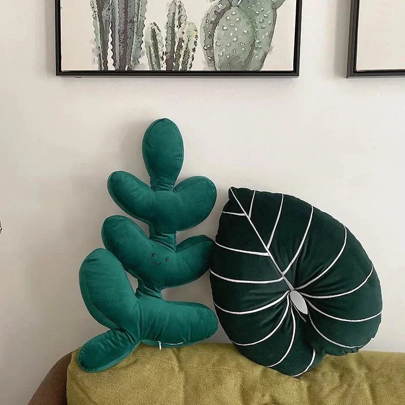 Botanic Bliss Leaf Pillow - Organic Bamboo Fiber Pillow for Side & Back Sleepers - Perfect for Home, Office & Travel Use