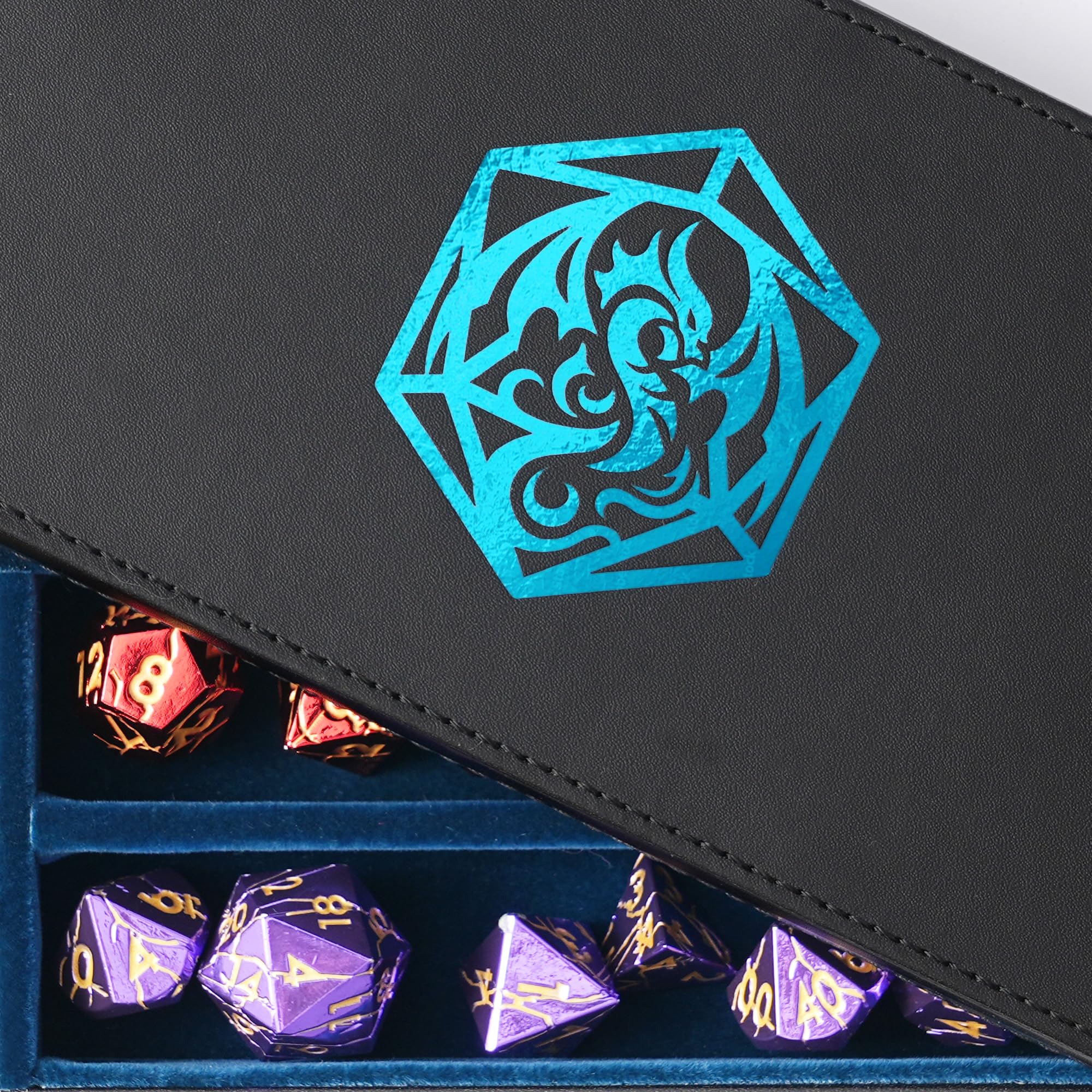 Premium Sanctum Dice Box for DND - Magnetic Lid Felt-Lined Storage Case with Dice Tray, Phone/Pen Slot - Perfect for D&D, RPG Games & Tabletop Miniatures - Organize Your Gaming Accessories in Style
