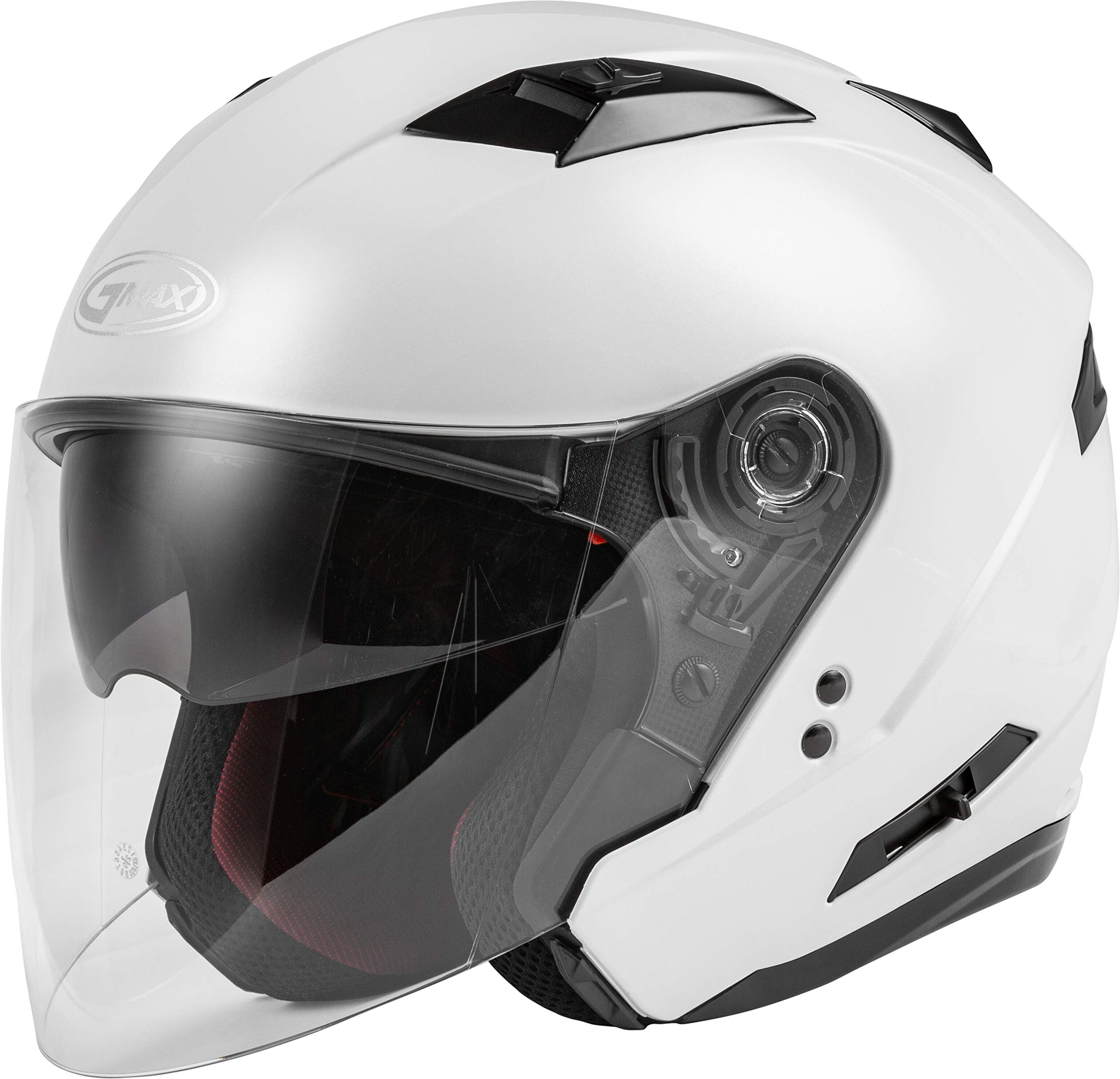 GMAX OF-77 Open Face Motorcycle Helmet DOT Approved - Lightweight & Comfortable for Men & Women (Pearl White, Medium) - Perfect for Cruiser, Scooter & Urban Riding
