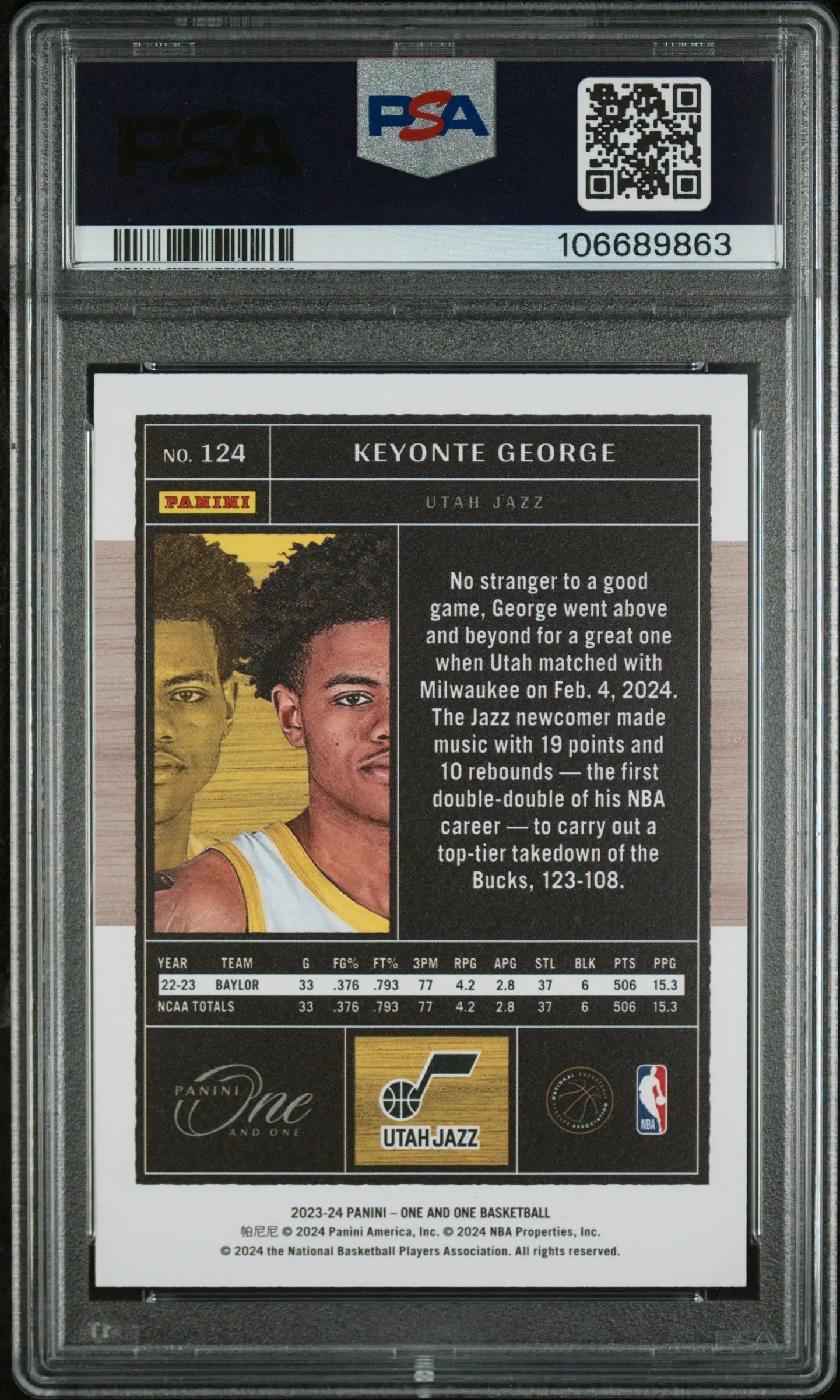 2023 Panini One And One Keyonte George Rookie Card PSA 9 Gem Mint /99 - Basketball Collectible for NBA Fans & Sports Memorabilia Enthusiasts