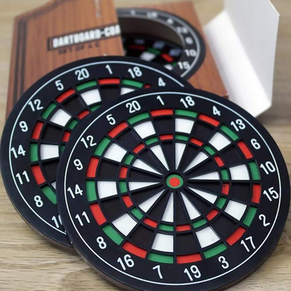 FOMIYES 8-Piece Heat-Resistant Coaster Set - Round Teacup Mats & Dartboard Cup Mats for Coffee, Tea, and Hot Beverages - Perfect for Home, Office, and Party Use