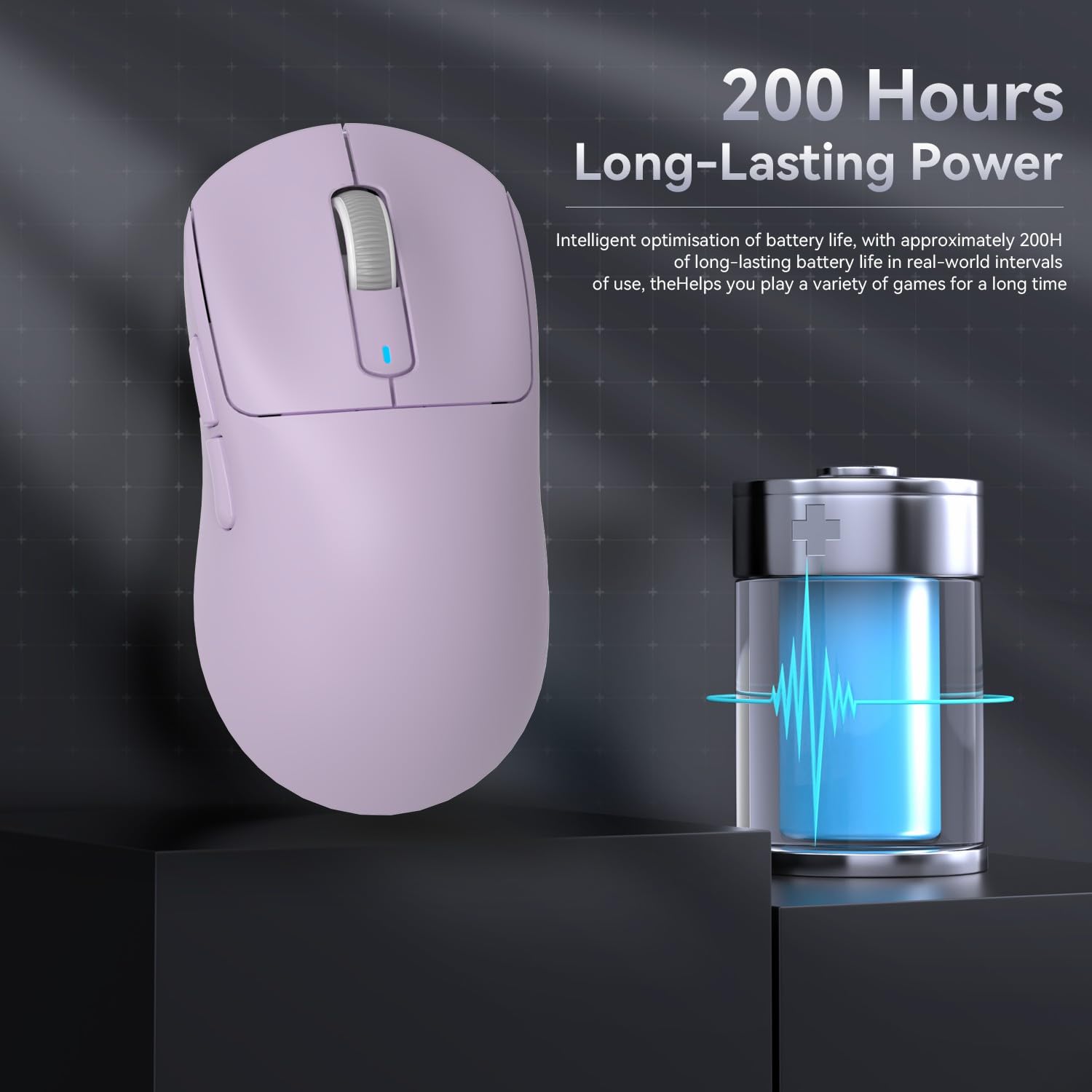 Attack Shark X3 Wireless Gaming Mouse - 49g Ultra Lightweight Ergonomic Mouse with PAW3395 Sensor (26K DPI) | Triple Mode Connectivity | 200 Hour Battery Life | 8 Programmable Buttons | Perfect for FPS, MOBA & MMO Games on PC, Laptop & Mac (Purple) - Ideal for Esports, Office Work & Home Gaming Setup