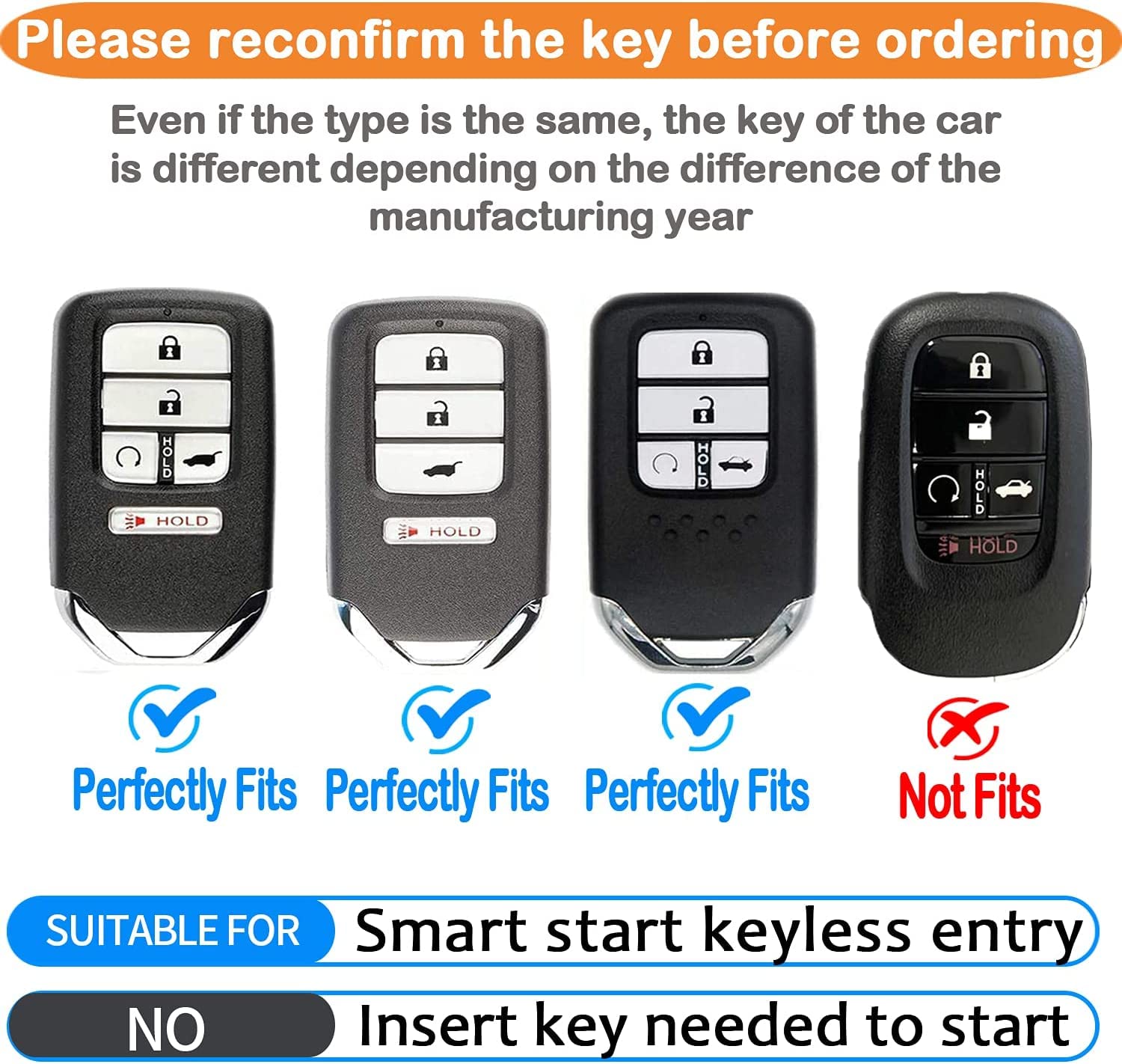 Premium Honda Key Fob Cover - Compatible with Accord, Civic, CR-V, Pilot, Odyssey, Passport Smart Remote Keys | Durable Smart Key Shell Case (Ivory White) - Protect Your Key Fob from Scratches & Drops for Daily Use, Commuting & Travel