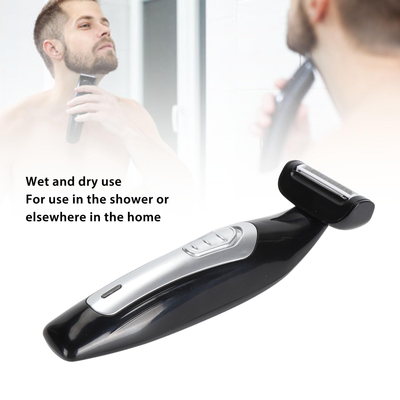 VBESTLIFE Men's Back Shaver - Electric Body Groomer with Removable Long Handle for Hard-to-Reach Areas, Wet & Dry Use - Perfect for Back Hair Removal, Chest Grooming & Full Body Trimming at Home or Travel