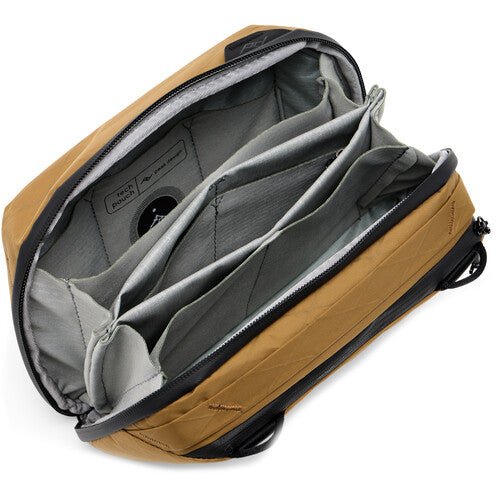 Peak Design Tech Pouch - Waterproof Travel Organizer for Electronics & Cables (Coyote) - Perfect for Camping, Hiking & Business Trips