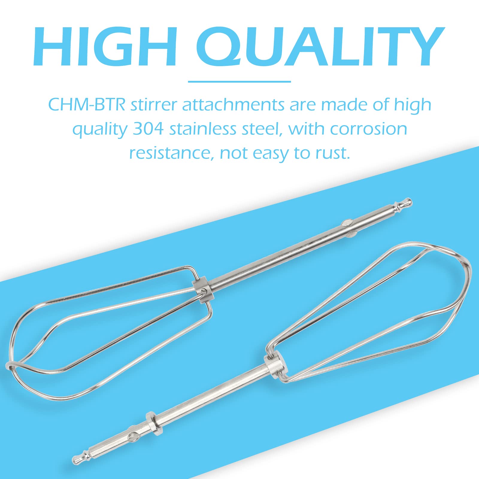 Cuisinart Hand Mixer Beaters Replacement - Compatible with CHM, HM-50, HM-70, 9 7 5 3 Series - Stainless Steel Mixer Attachments for Baking, Whipping & Blending - Perfect for Cookies, Cakes & Dessert Preparation