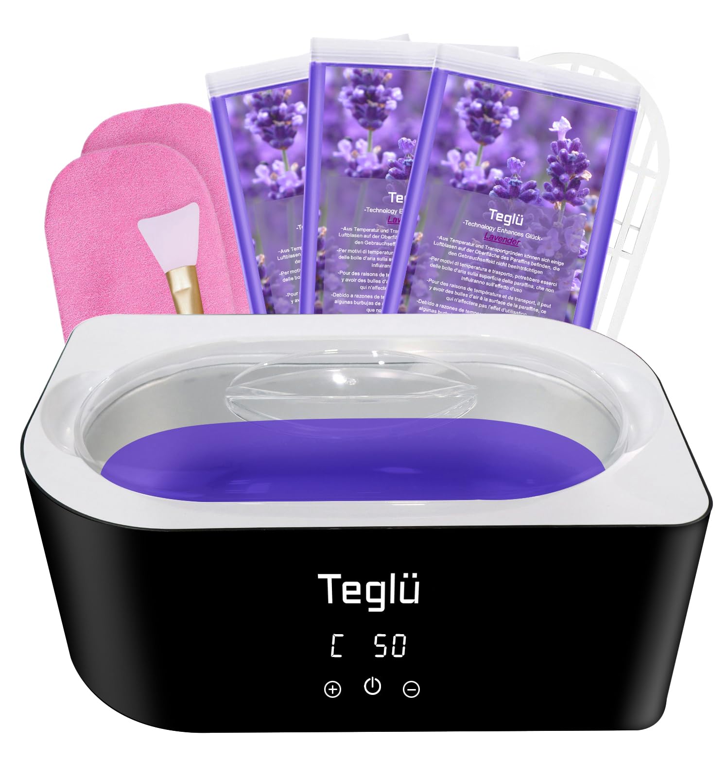 Teglu 4L Paraffin Wax Machine for Hand and Foot Spa with 3x 450g Wax Refills | Professional At-Home Hand & Foot Therapy | Perfect for Pain Relief, Moisturizing & Relaxation After Workouts, Manicures or Pedicures