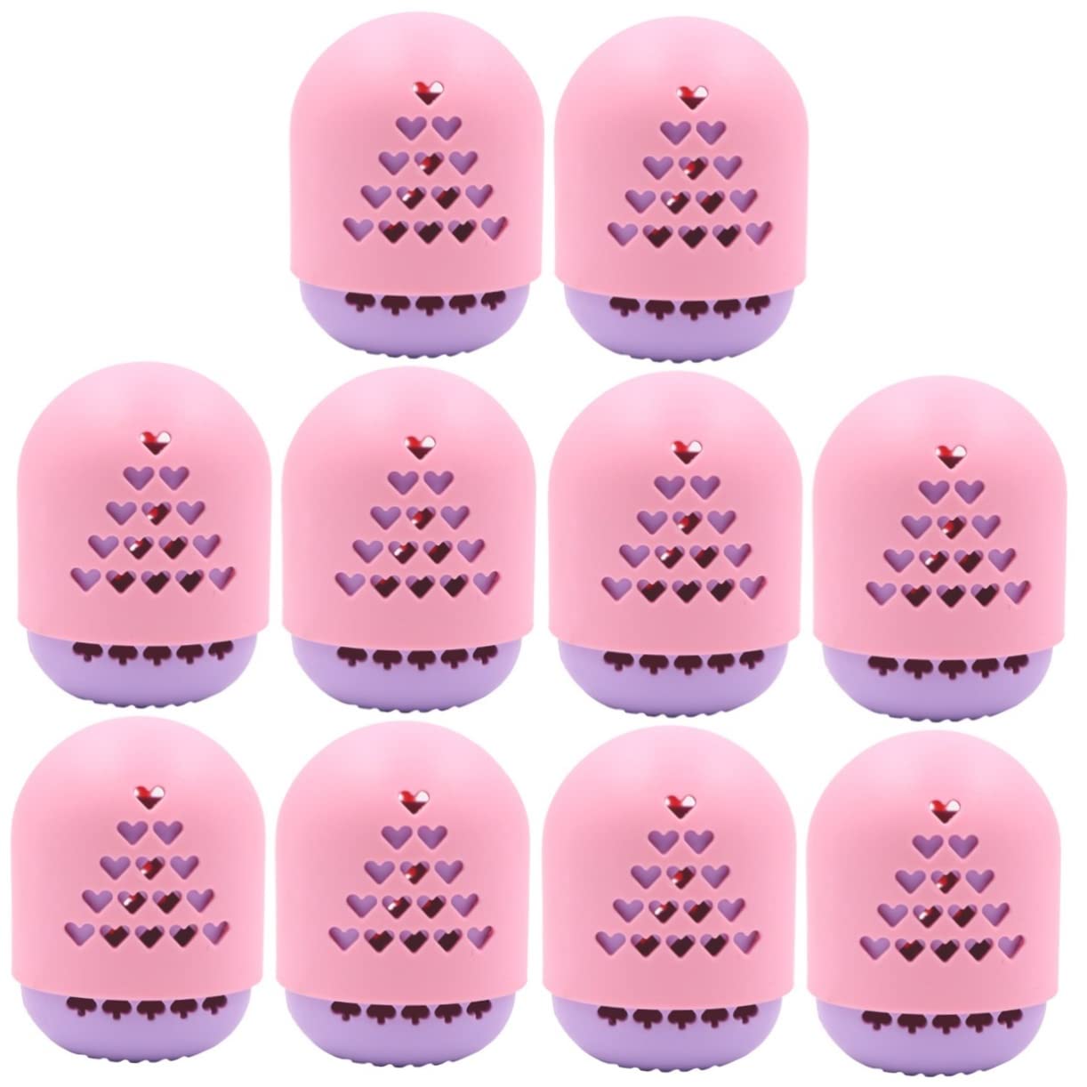 Lurrose 10-Piece Silicone Beauty Egg Storage Box - Makeup Organizer for Brushes, Sponges & Blenders | Portable Cosmetic Case for Travel & Home Organization