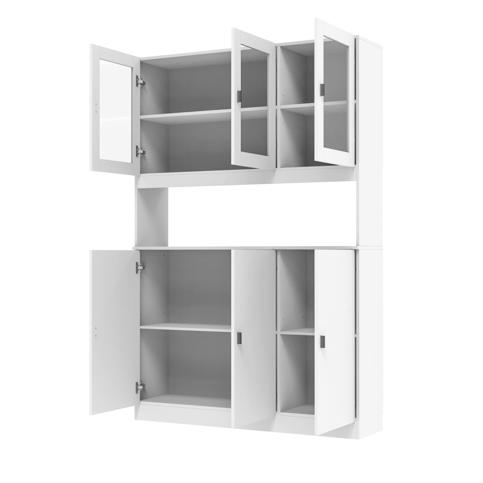AIEGLE 5-Tier Large Bookcase with Glass Doors - 70.9