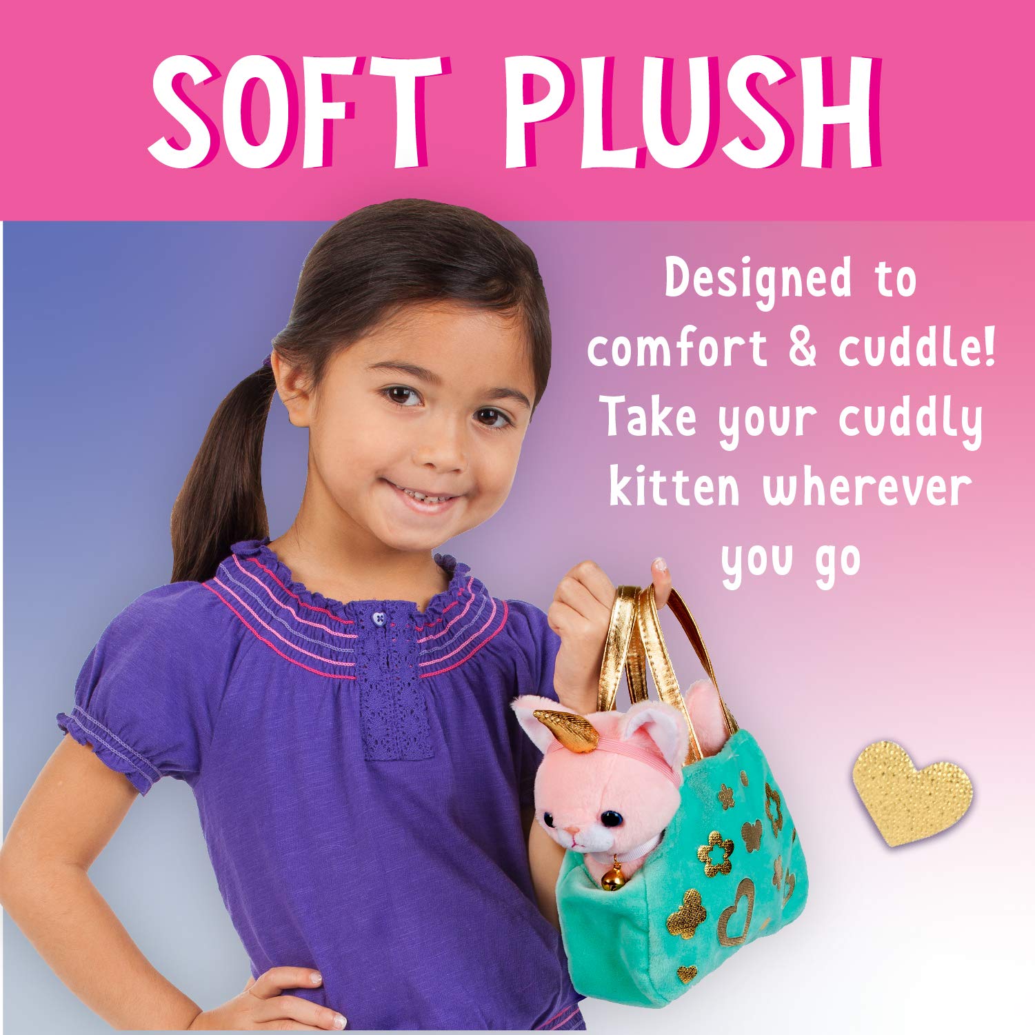 Creativity for Kids Cuddly Kitten Plush Toy with Pet Carrier - DIY Craft Kit for Toddlers Ages 4-5, Fun Cat Toys & Creative Activities for Girls - Perfect Gift for Birthday & Pretend Play at Home