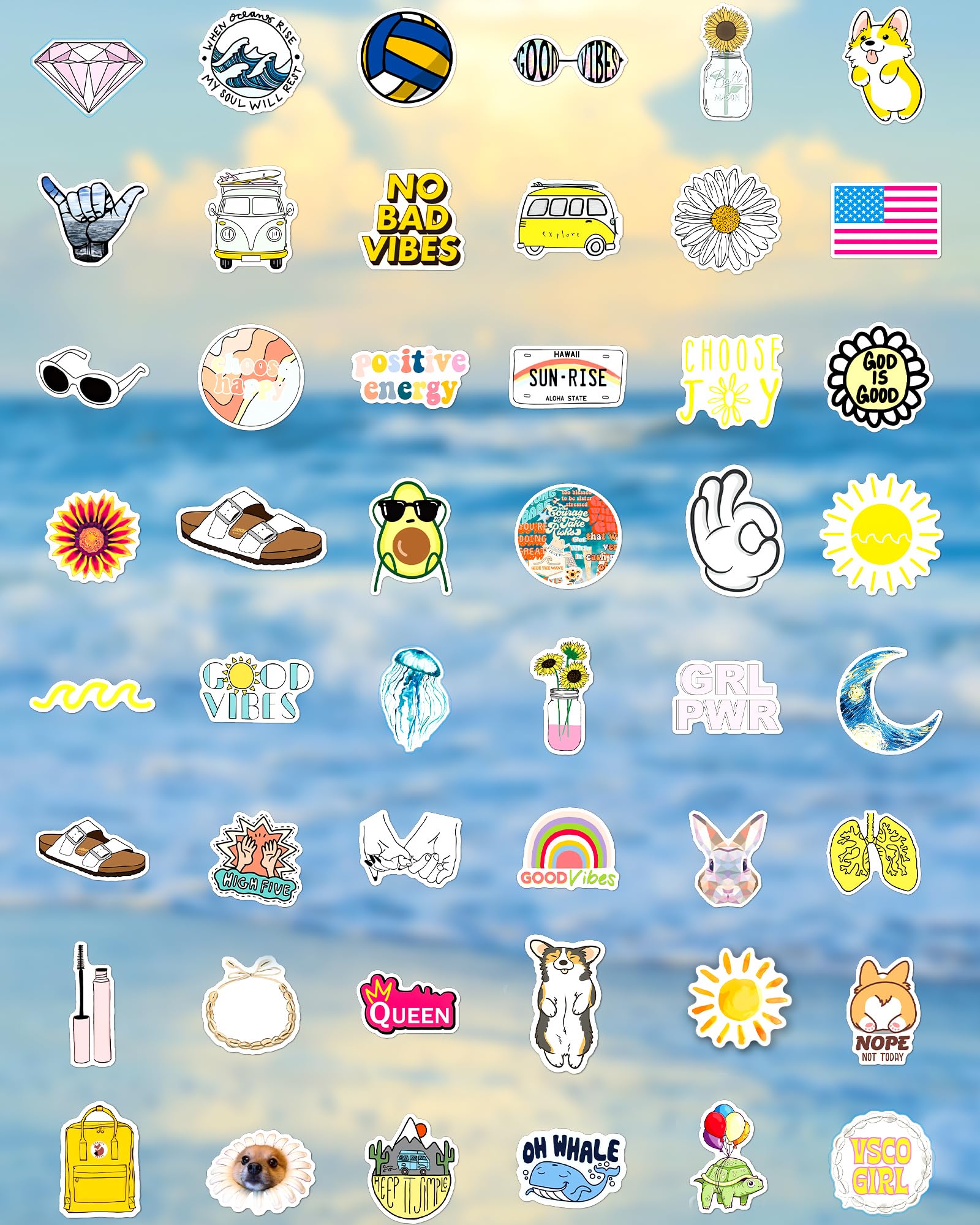 300 Pcs Cute Waterproof Vinyl Stickers for Kids & Teens - Fun Decals for Water Bottles, Laptops, Notebooks & DIY Crafts - Aowplc
