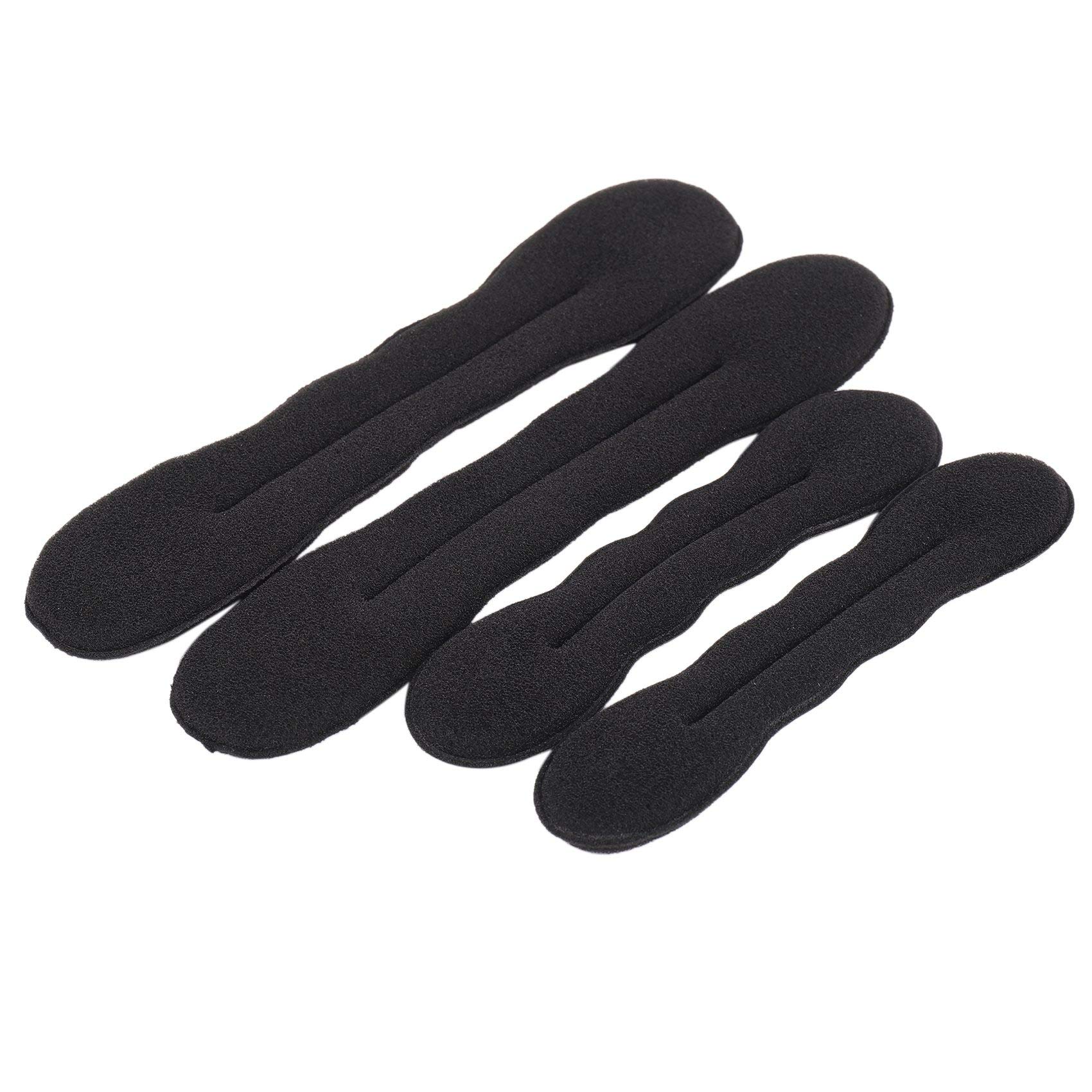 Hair Bun Maker Kit - 2 Small & 2 Large Sponge Bun Shapers for Perfect Hair Buns | Hair Donut Accessories for Women (Black) | Great for Updos, Ponytails & Special Occasions