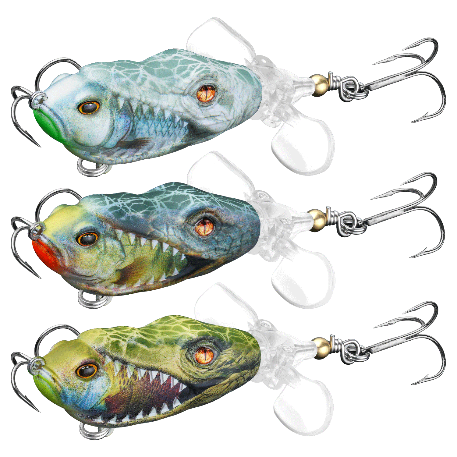 Top-Rated M1 Plopper Fishing Lure with Double Blades - Premium Bass & Pike Bait for Freshwater & Saltwater - Perfect for Topwater Fishing & Tournament Anglers