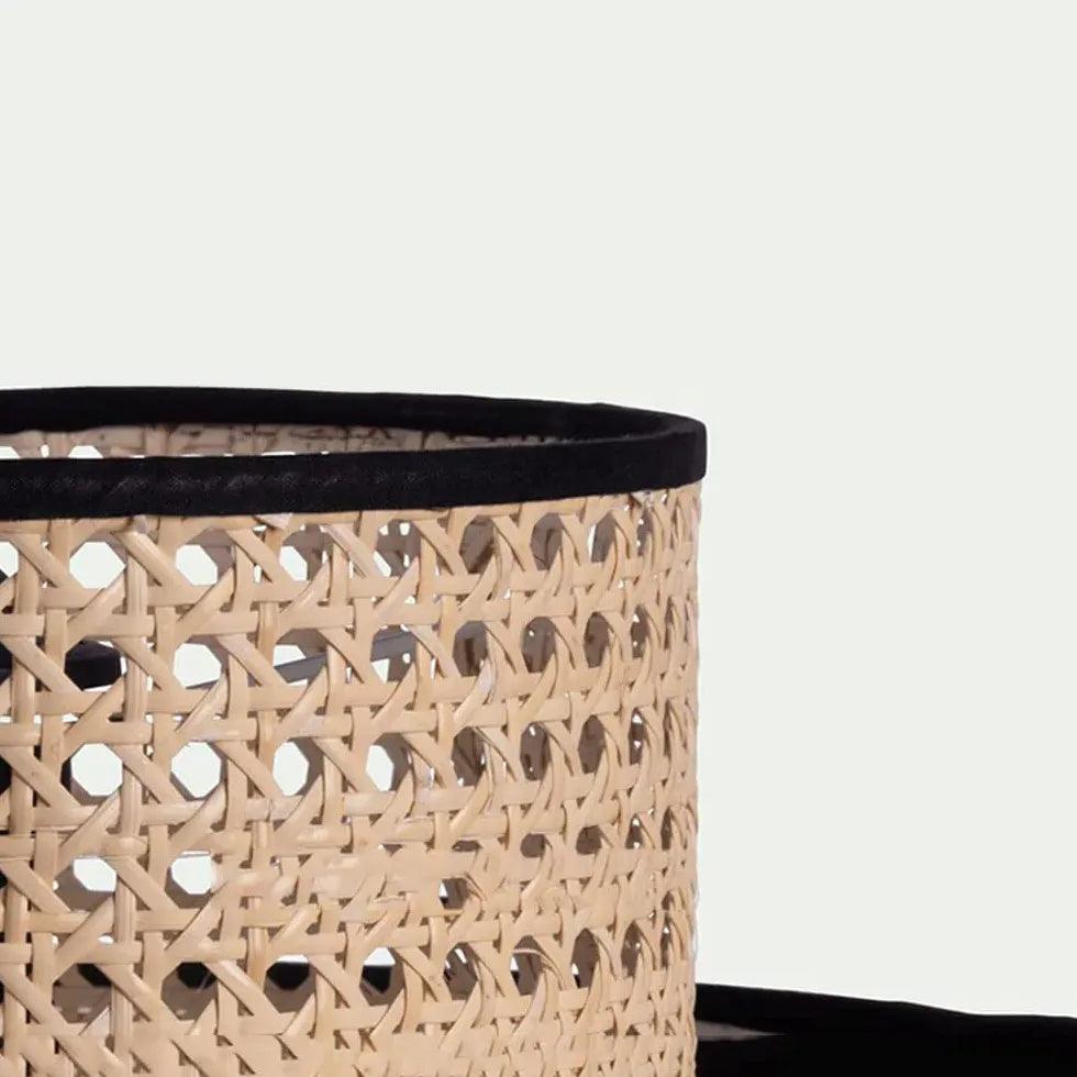 Rattan & PVC Mixed Materials Pendant Light - Modern Boho Ceiling Lighting Fixture for Dining Room, Bedroom, or Living Room Decor