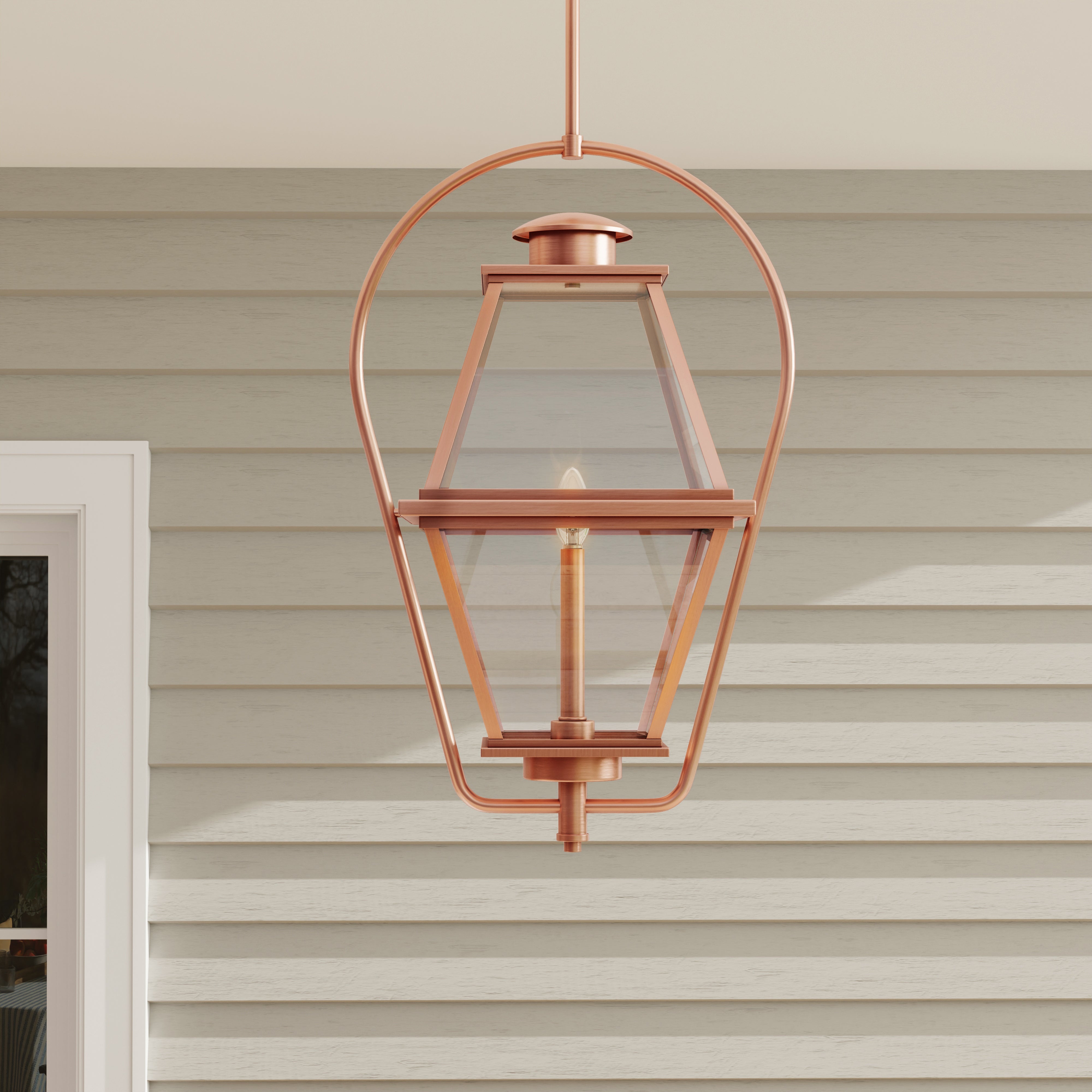 Bradshaw Collection Clear Glass Outdoor Hanging Lantern - Elegant One Light Fixture for Porch, Garden & Patio Lighting
