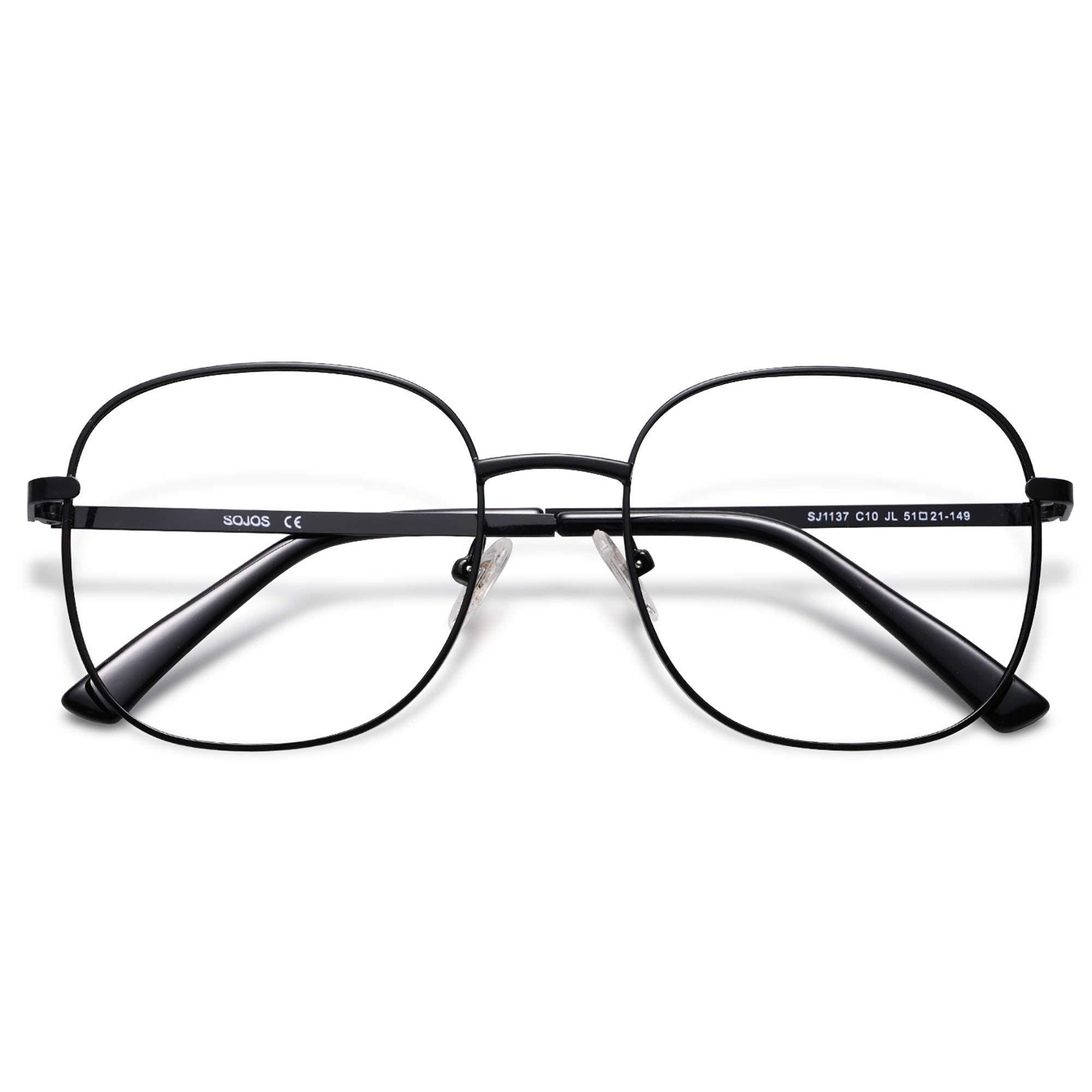 SOJOS Classic Square Blue Light Blocking Glasses for Women & Men - Anti Eyestrain Computer Glasses with UV Protection (SJ1137) - Perfect for Office Work, Gaming & Screen Time