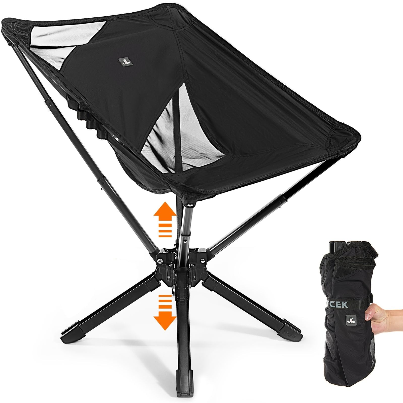 RiseLite Adjustable Portable Folding Chair for Adults - Compact Lightweight Outdoor Backpack Chair, Easy Setup in 6 Seconds - Perfect for Camping, Travel, Hiking, Concerts, Beach, Picnics & Backyard Relaxation