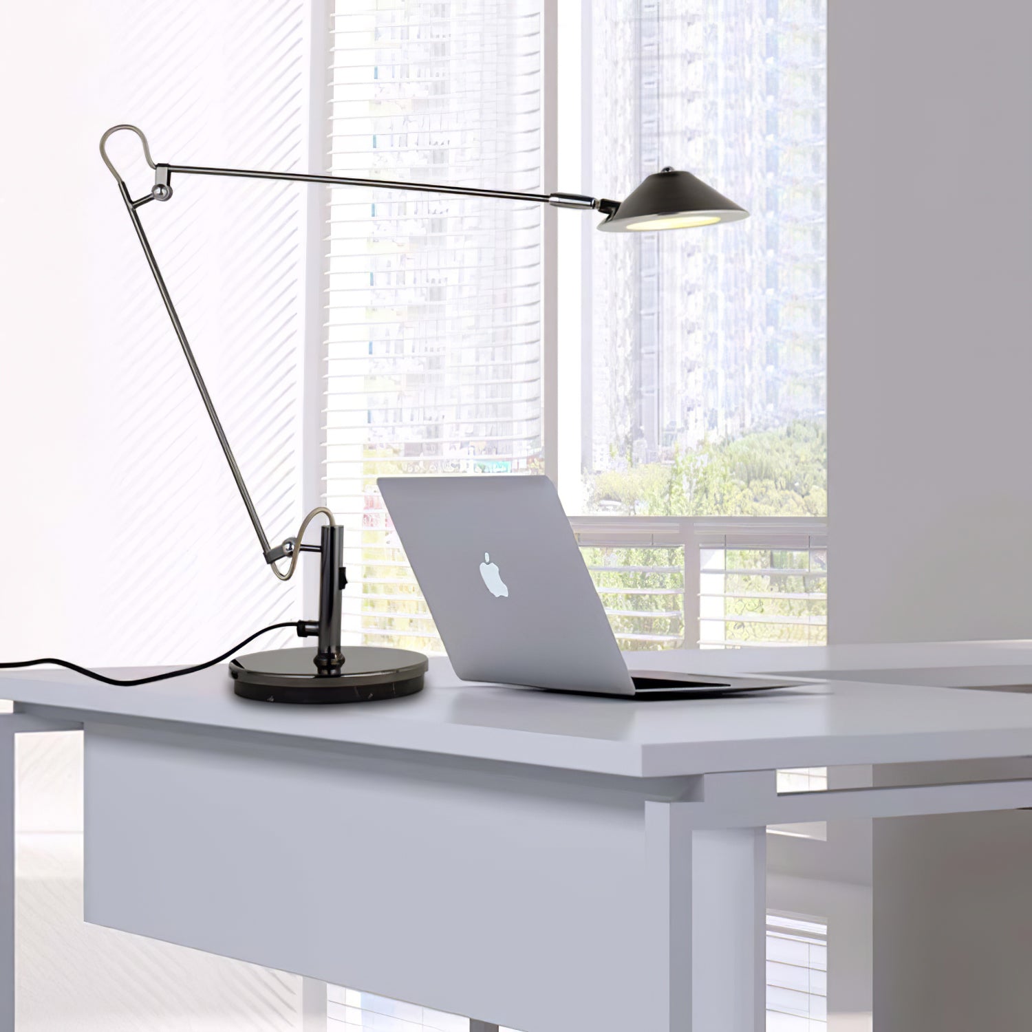 Adjustable Black LED Desk Lamp for Office & Home - Perfect for Reading, Studying & Working with Flexible Gooseneck & Eye-Caring Light