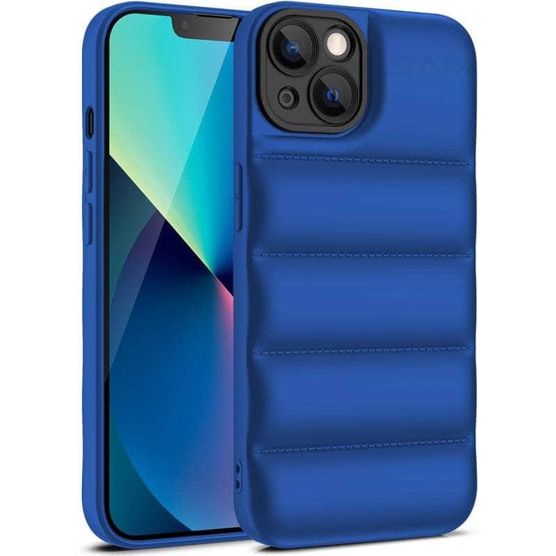Shockproof iPhone 15 Case with Down Jacket Design - Durable Protection for Everyday Use & Outdoor Activities