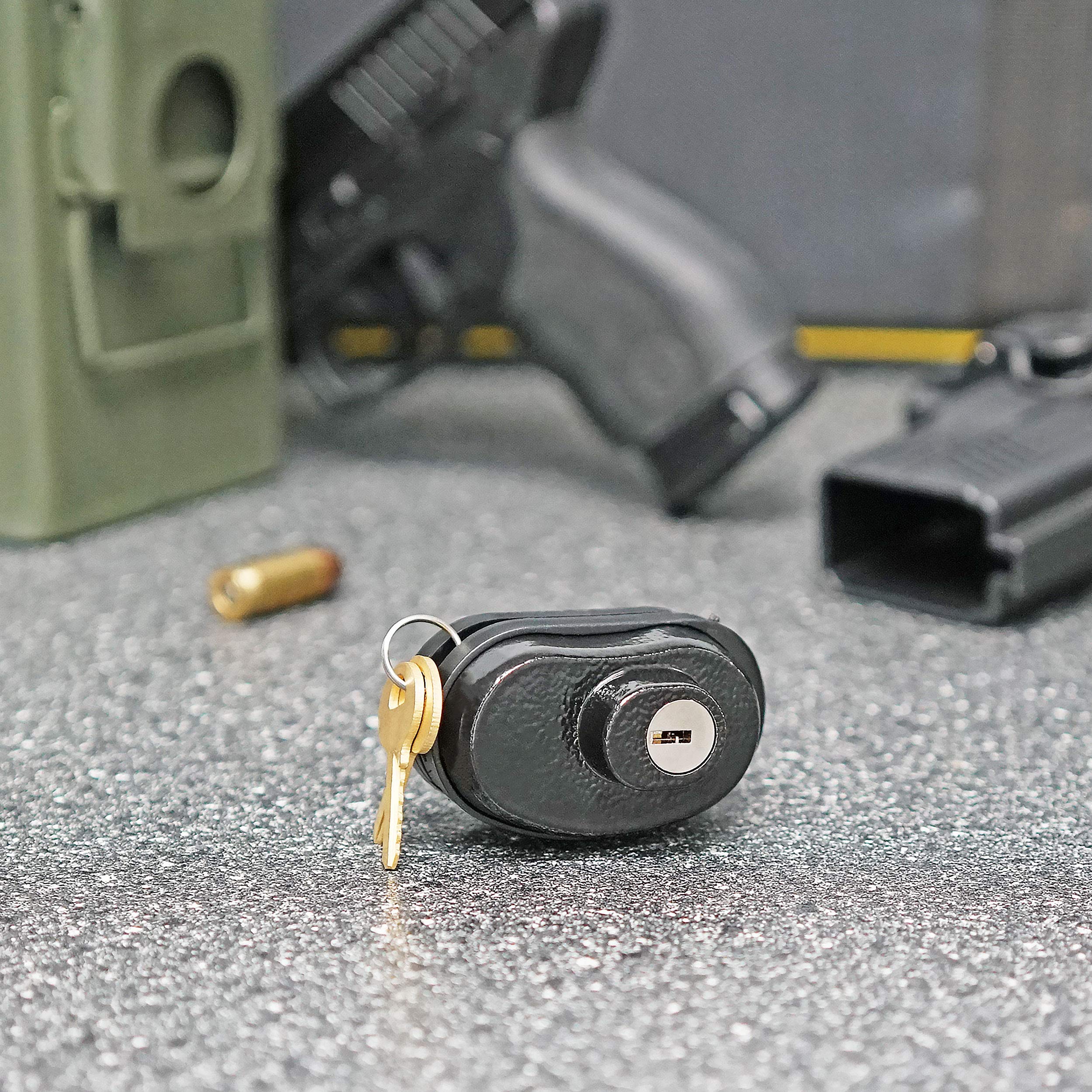 Universal Keyed Alike Trigger Gun Lock for Pistols, Rifles & Shotguns - Secure Firearm Safety Device for Home, Range & Travel Use