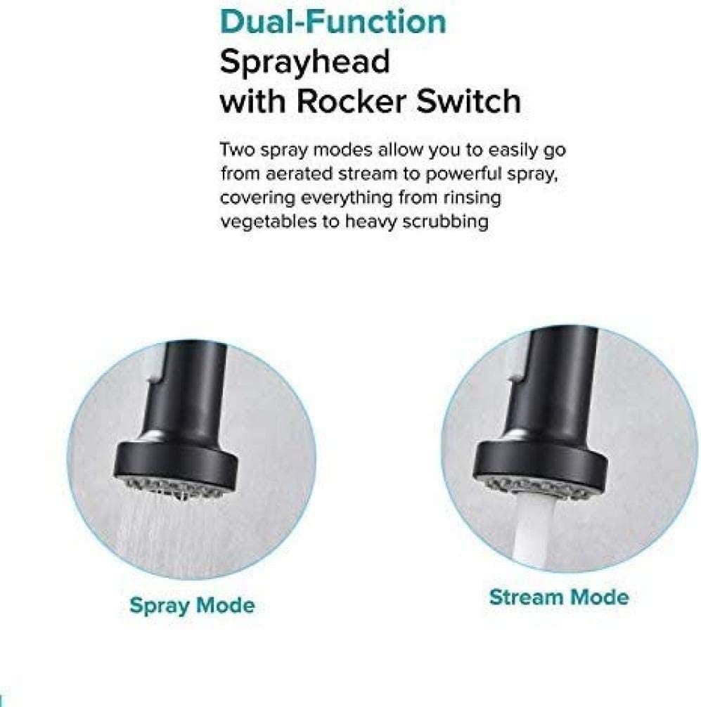 360° Rotatable Pull-Out Shower Kitchen Tap - Black for Modern Sinks