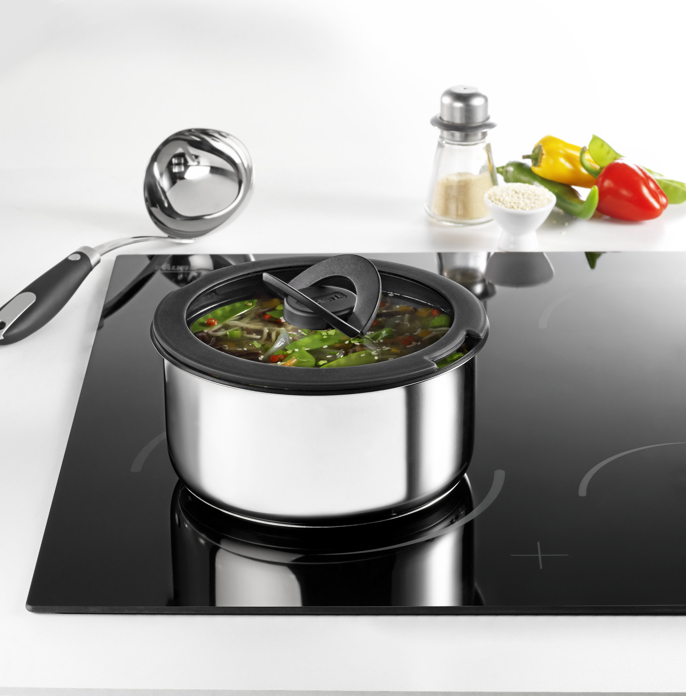 Tefal Ingenio Emotion Induction Non-Stick Stainless Steel Cookware Set - 6 Piece Induction Compatible Pots and Pans for Gas, Electric & Ceramic Stoves - Perfect for Home Cooking, Frying & Sauteing