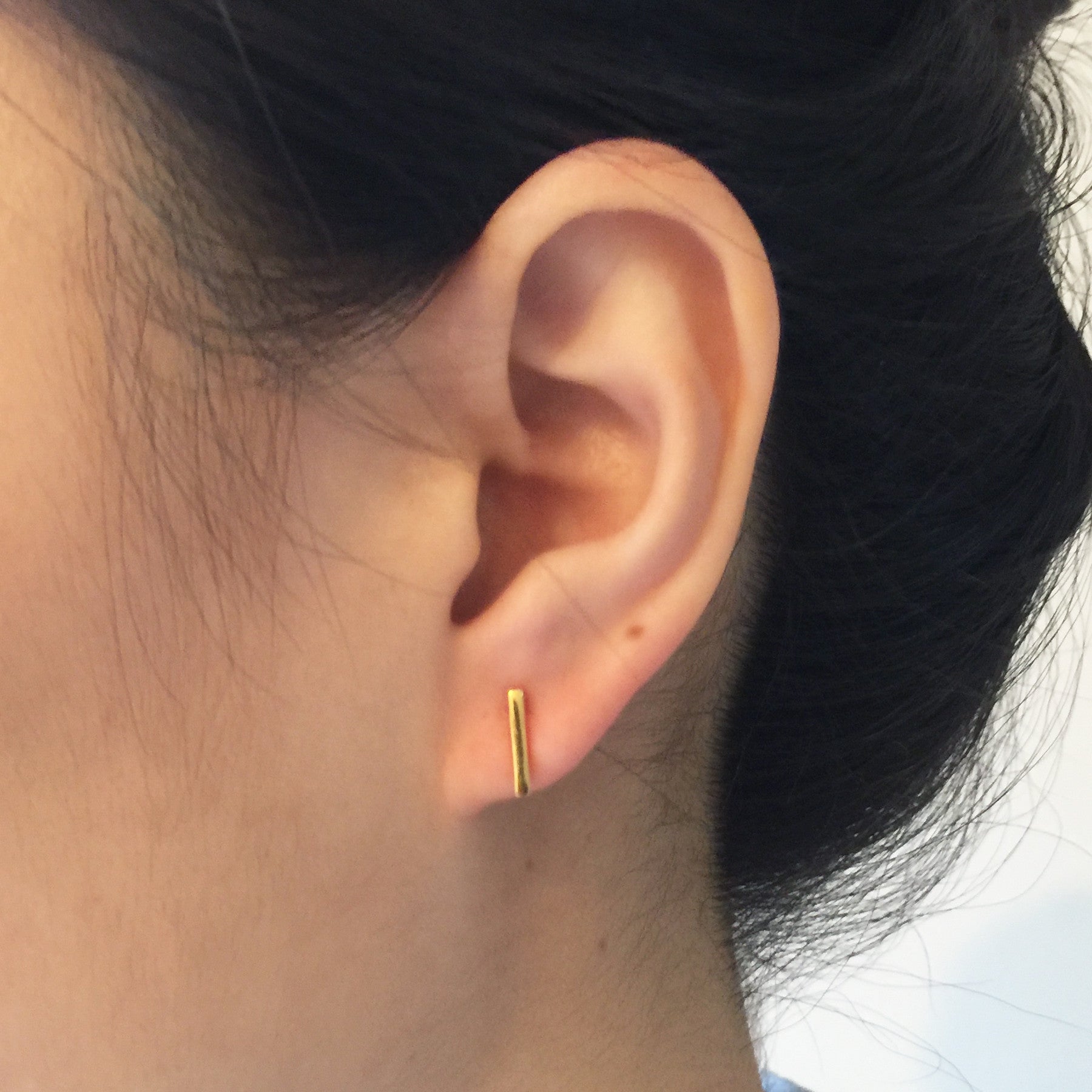 Large Bar Studs for Men - Heavy Duty Stainless Steel Earrings - Perfect for Punk, Goth & Rock Fashion - Ideal for Concerts, Parties & Everyday Wear