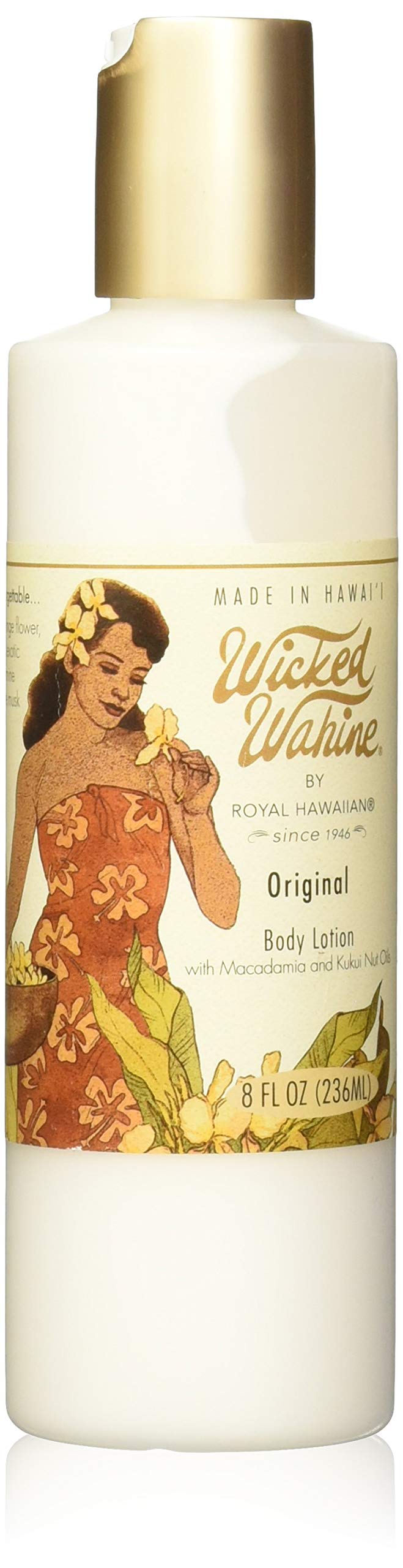 Wicked Wahine Original Body Lotion with Macadamia & Kukui Nut Oils - Deep Moisturizing & Nourishing for Dry Skin - Perfect for Daily Hydration & Spa Treatments