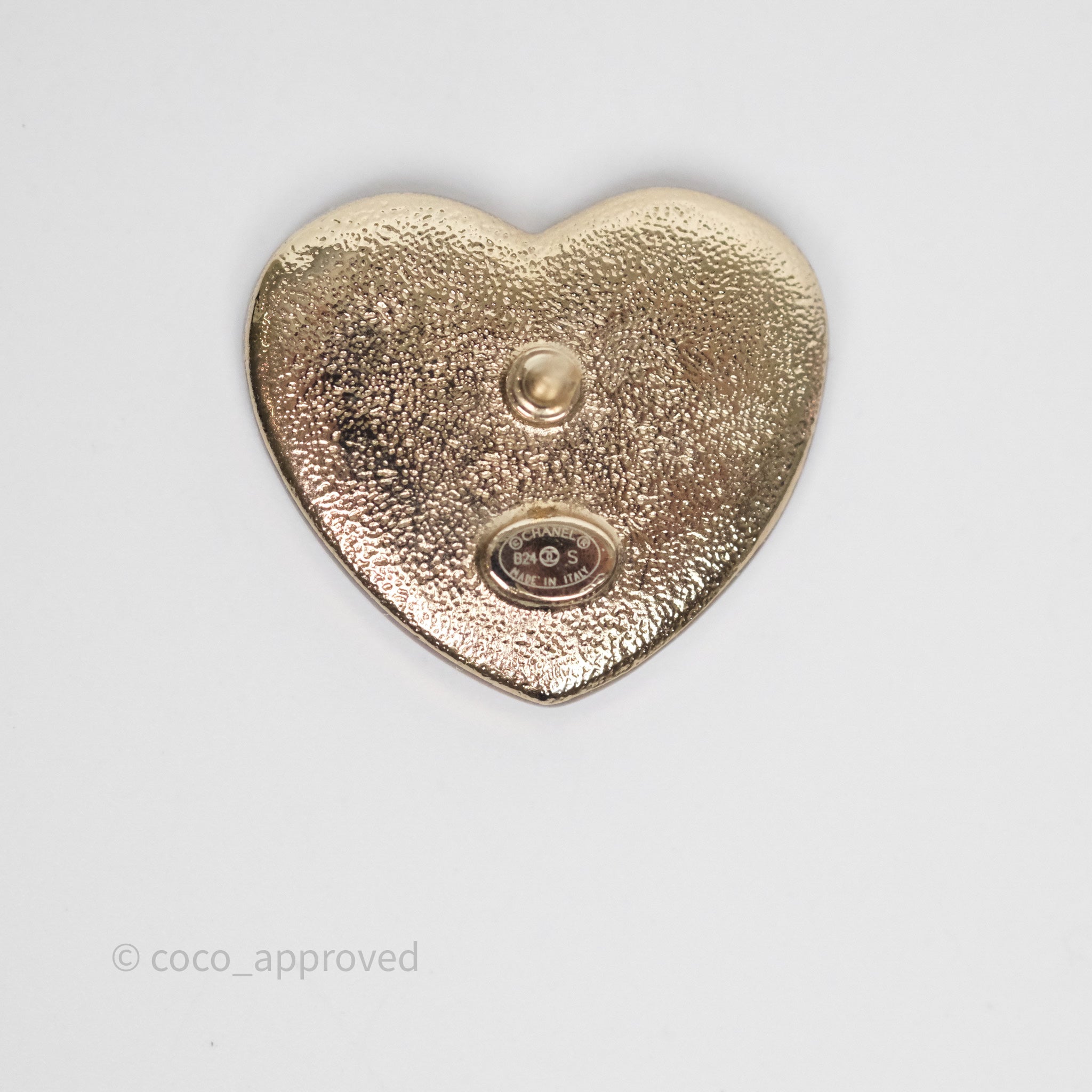 Chanel CC Heart Earrings with Pink Crystals - Gold Tone 24S - Elegant Jewelry for Women, Perfect for Valentine's Day Gifts, Date Night & Special Occasions