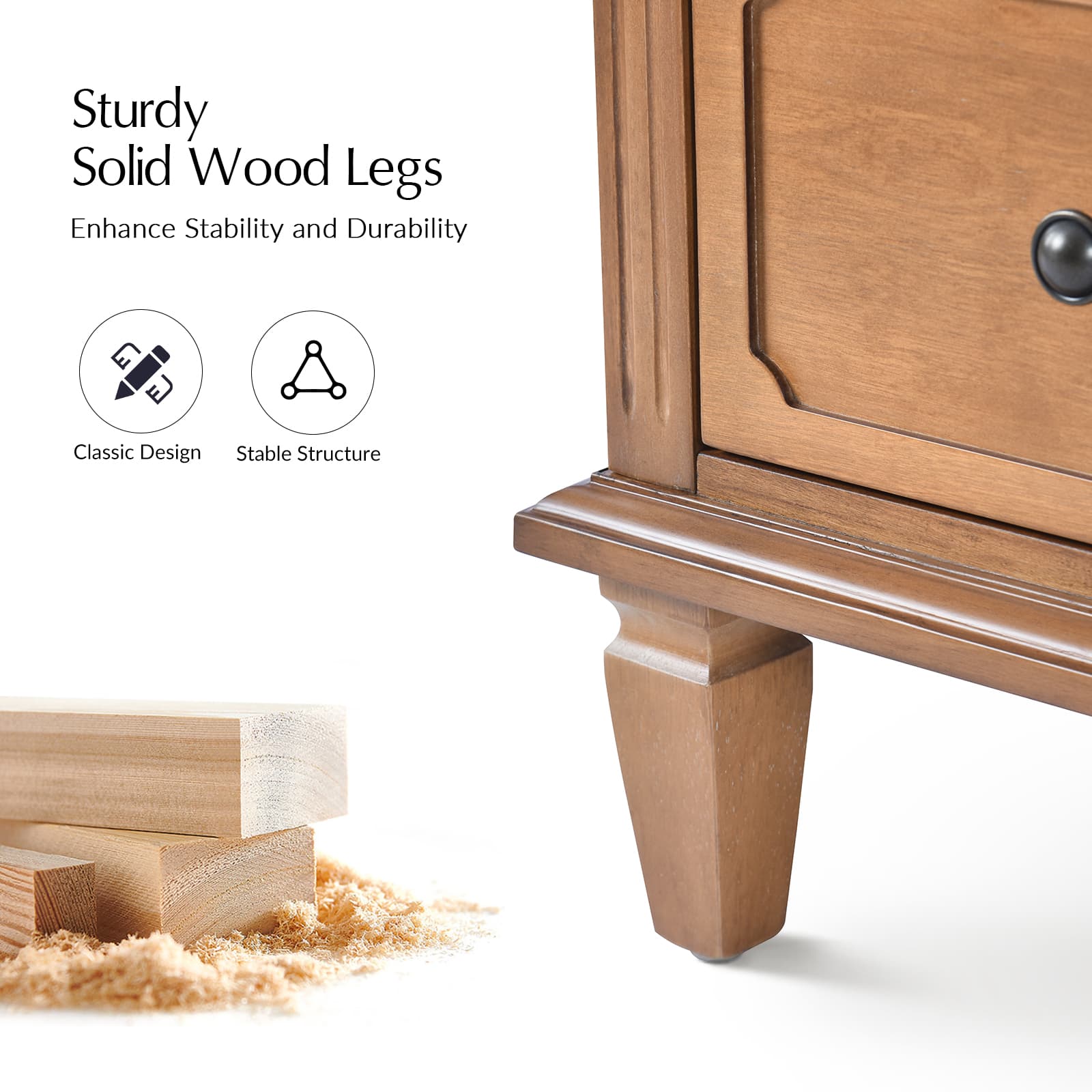 Isidro Accent Chest of Drawers with USB Charging Station - Modern Bedroom Dresser with 3 Drawers & Built-in Power Outlets - Perfect for Bedside Storage & Device Charging in Home, Office or Dorm Room