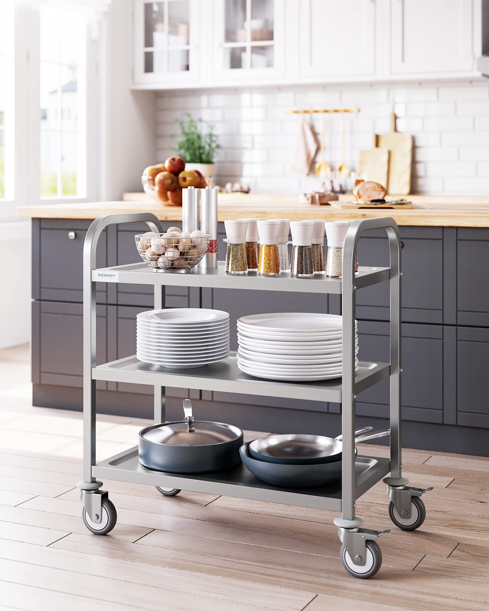 GARVEE Heavy Duty 430 Stainless Steel Utility Cart - 29.4