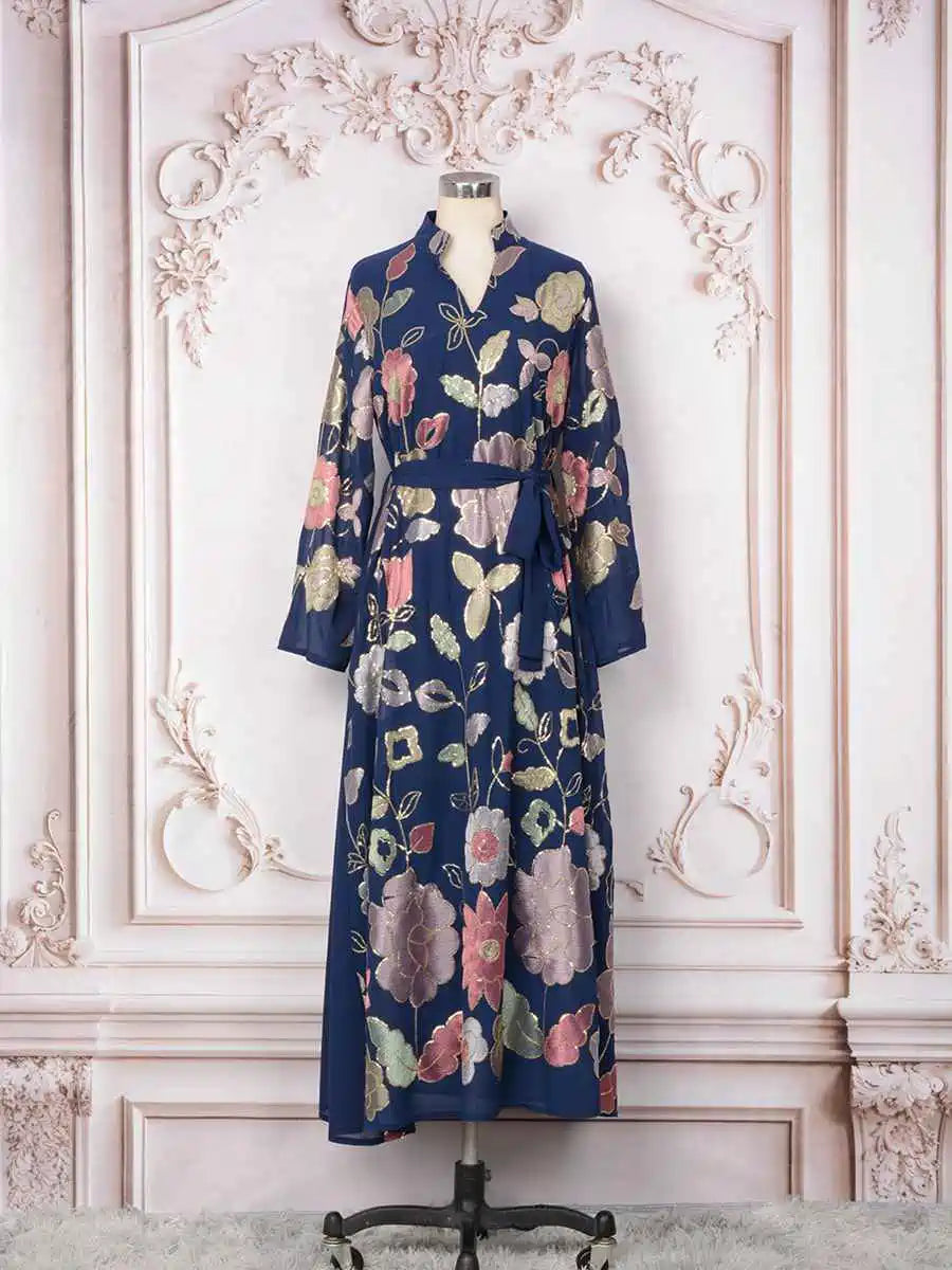 Elegant Eid Caftan Dress with Embroidery & Sequins - Women's Moroccan Kaftan #25216 for Special Occasions & Celebrations