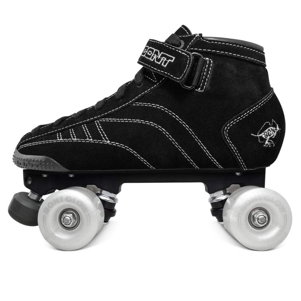 Bont Prostar Black Suede Professional Roller Skates with LED Light-Up Wheels - Indoor/Outdoor Use for Men, Women, Youth, Boys & Girls - Perfect for Rink Skating, Street Roller Derby & Night Gliding