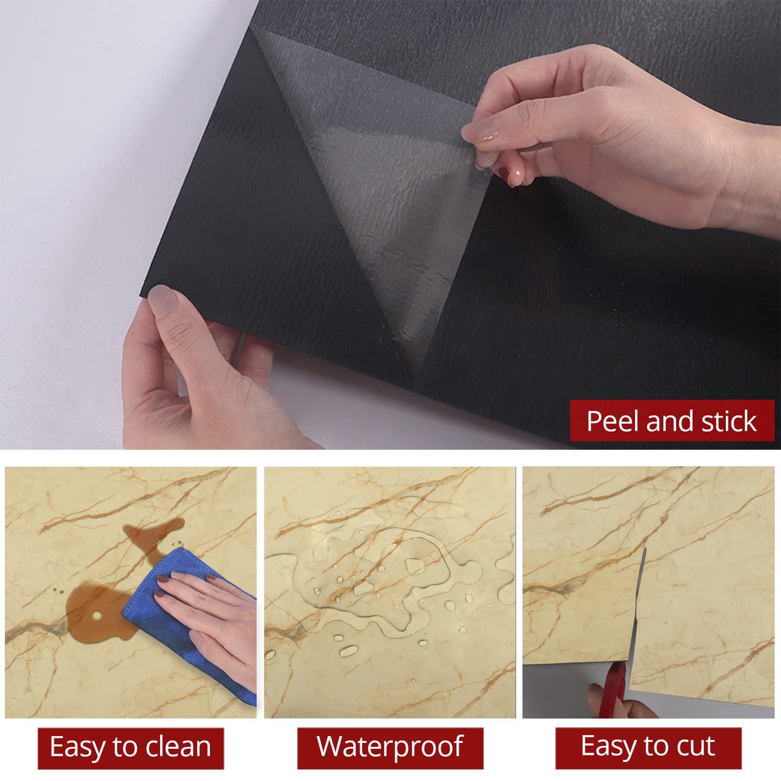 WESTICK Peel and Stick Waterproof Vinyl Floor Tiles - 12