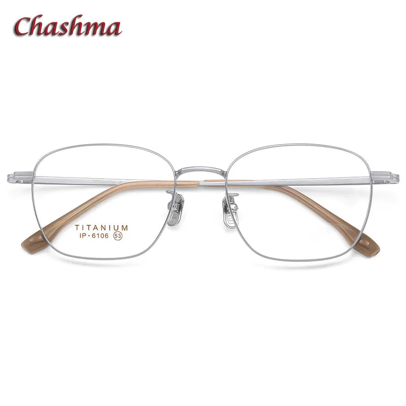 Unisex Titanium Square Full Rim Eyeglasses 6106 - Lightweight & Durable for Reading, Work & Everyday Use