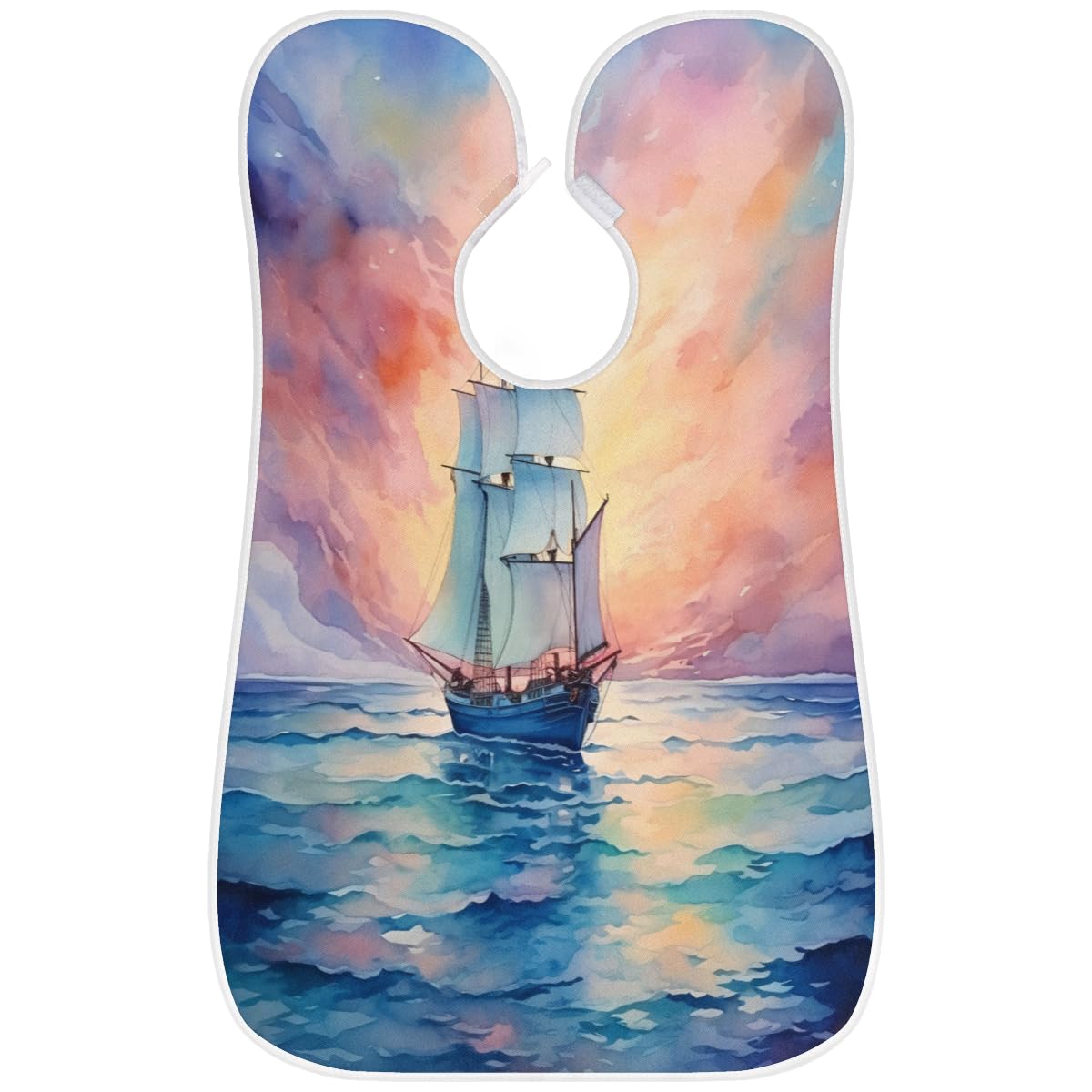Men's Waterproof Pink Sailboat Shaving Bib - Beard Trimming Apron for Hair Dye & Makeup Protection - Artist & Barber Accessories - Sink Hair Catcher - Perfect Gift for Grooming & Styling (Home Salon & Professional Use)