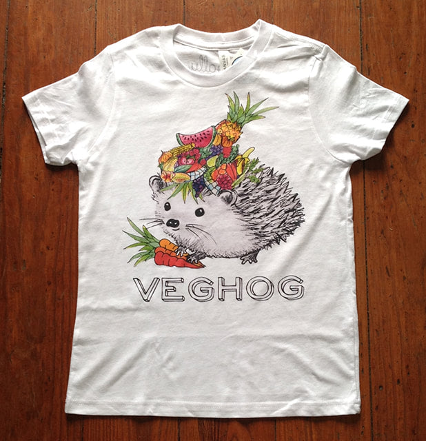 Cocoally Veghog Youth Tee - Soft Cotton Graphic T-Shirt for Boys & Girls | Perfect for School, Playdates & Casual Outfits