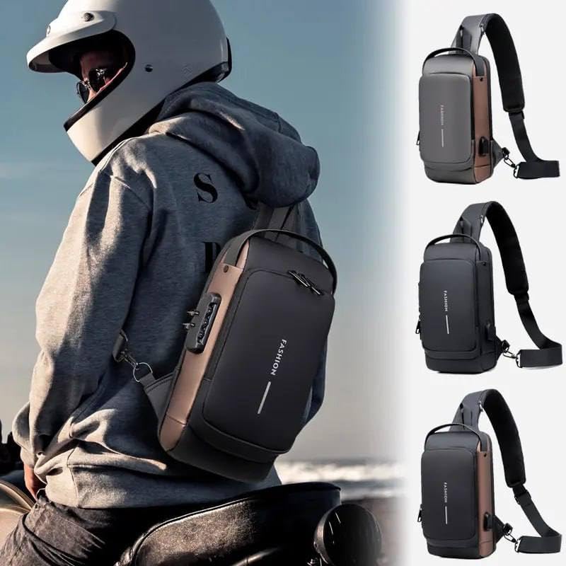 HEBEZON Waterproof Crossbody Sling Backpack for Men & Women with USB Charging Port - Anti-Theft Travel, Hiking, Gym & Outdoor Sports Bag for Daily Commute, Workout and Weekend Adventures